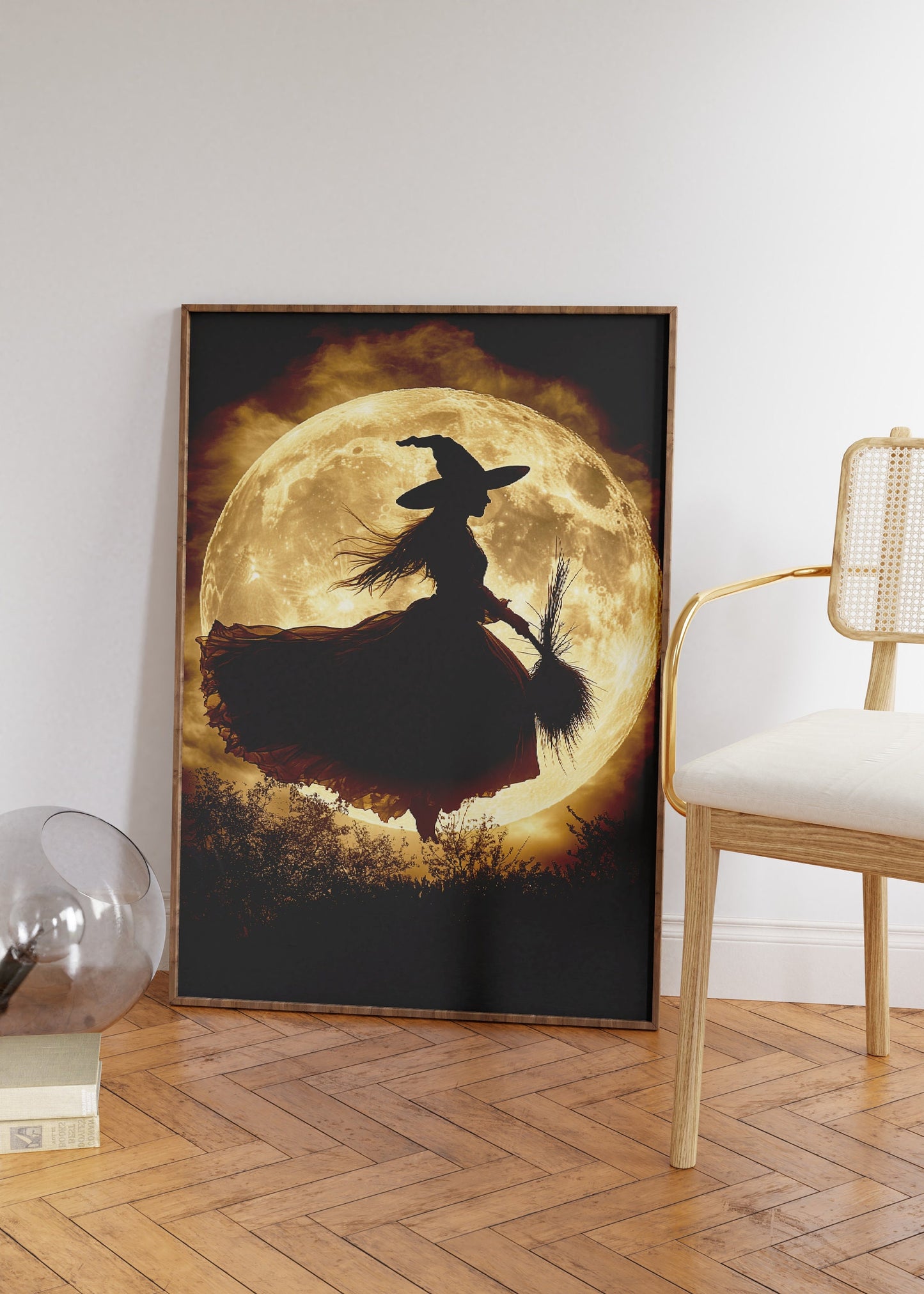 Halloween Witchy Wall Art, Vintage Witch Poster