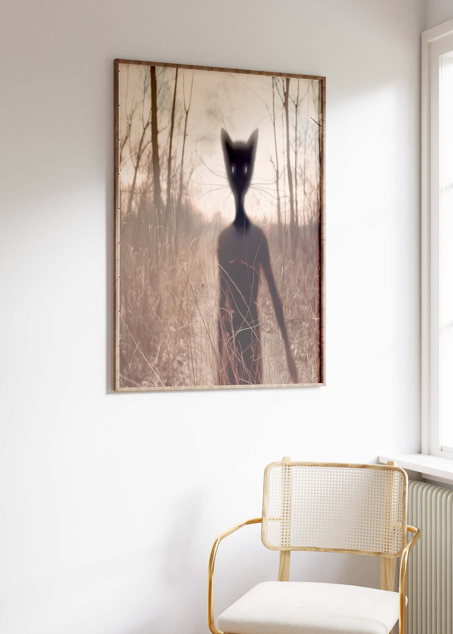 Slenderman Cat in The Forest Print