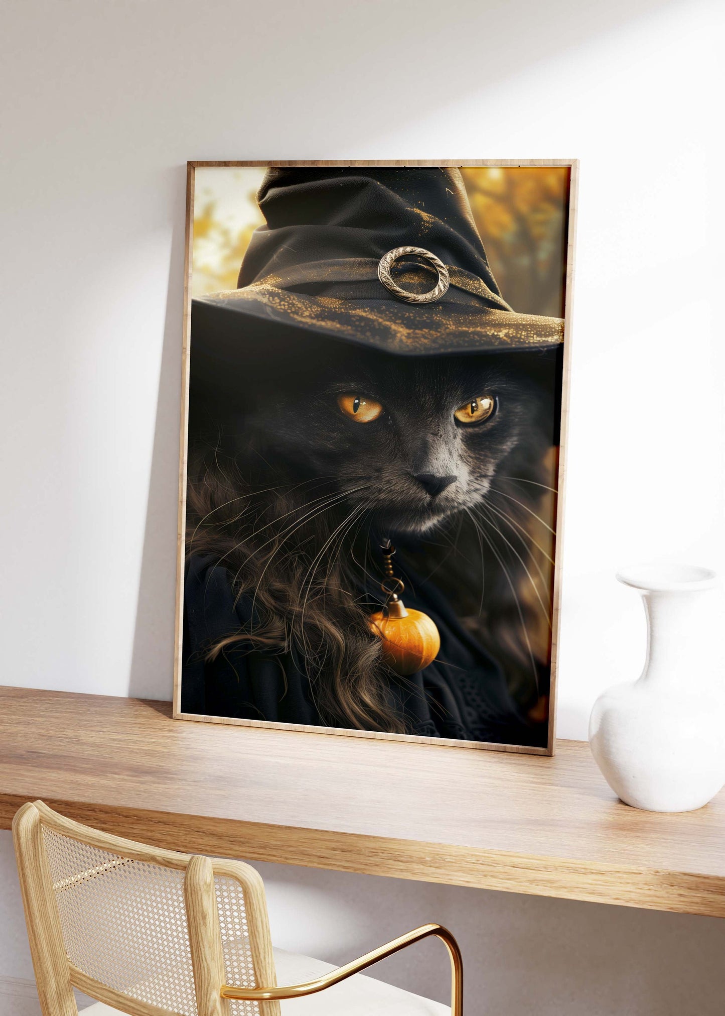 Halloween Black Cat Witch Poster