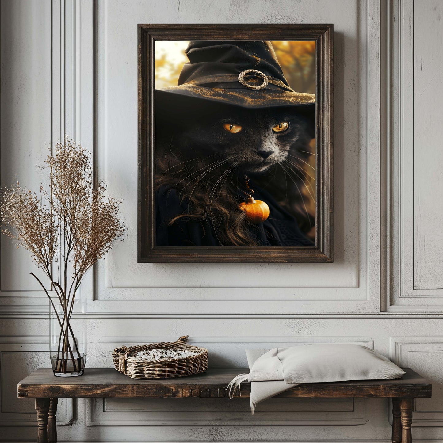 Halloween Black Cat Witch Poster