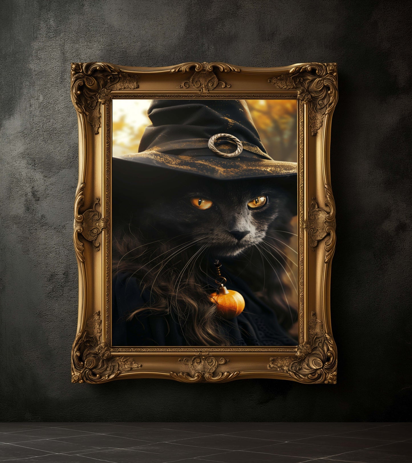 Halloween Black Cat Witch Poster