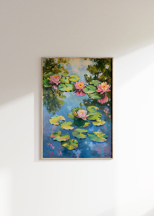 Water Lilies, Cloude Monet Style Painting Print