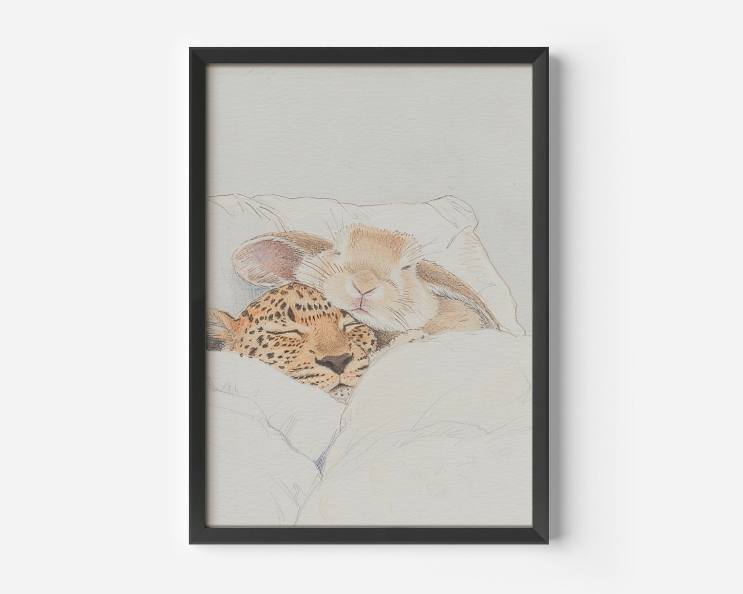 A Little Leopard Lies in The Bed Poster