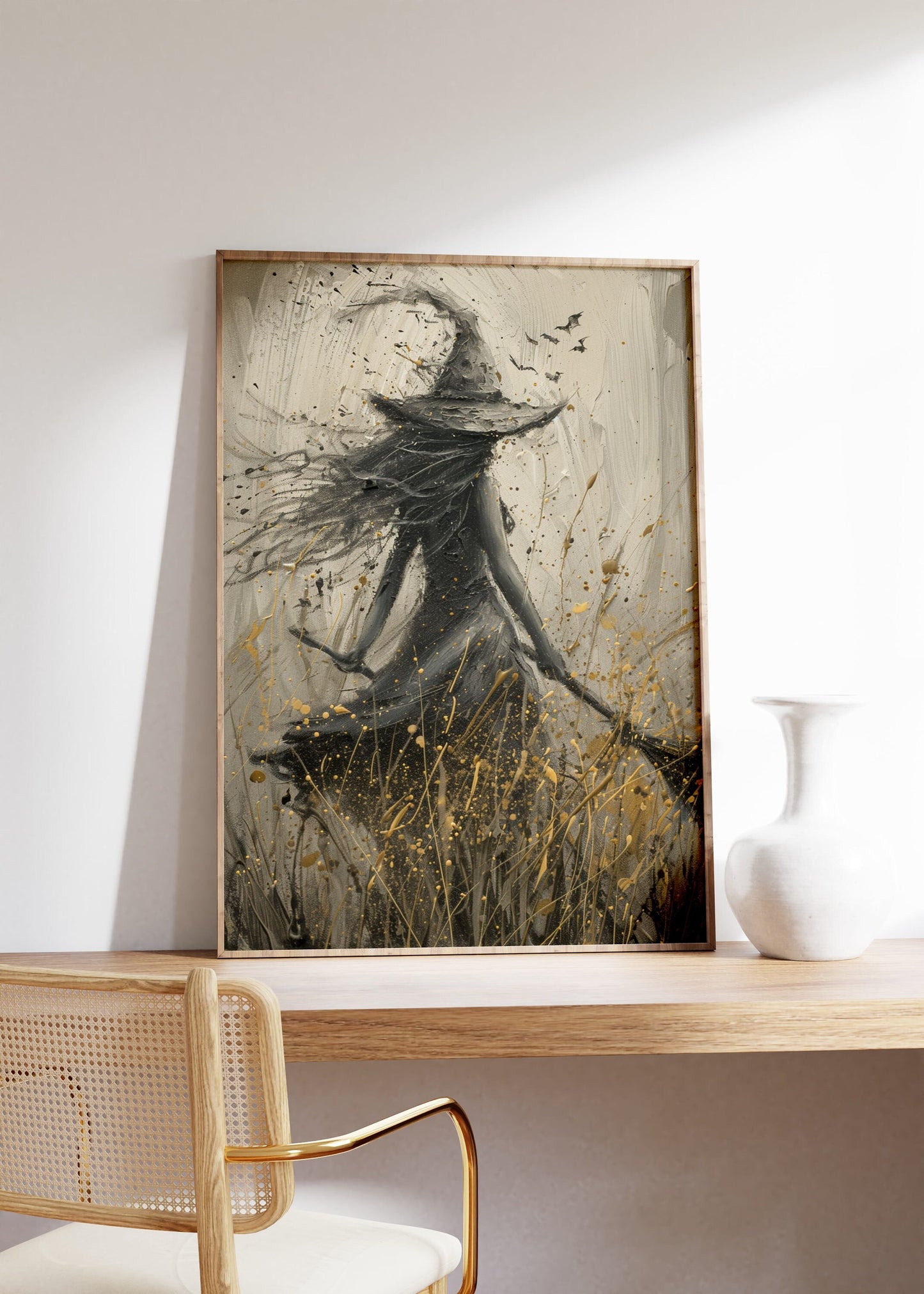 Halloween Witchy Wall Art, Vintage Witch Poster