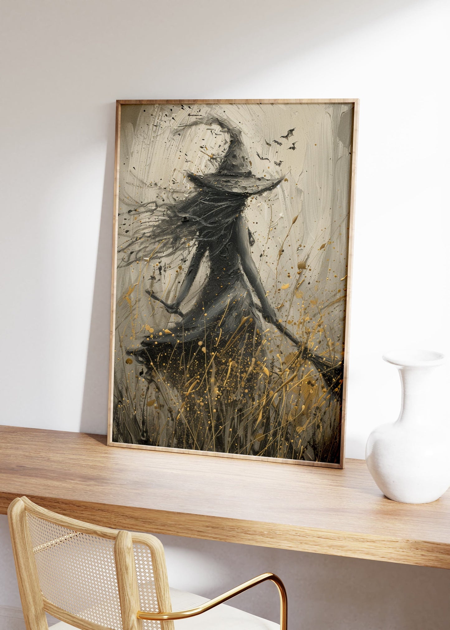 Halloween Witchy Wall Art, Vintage Witch Poster