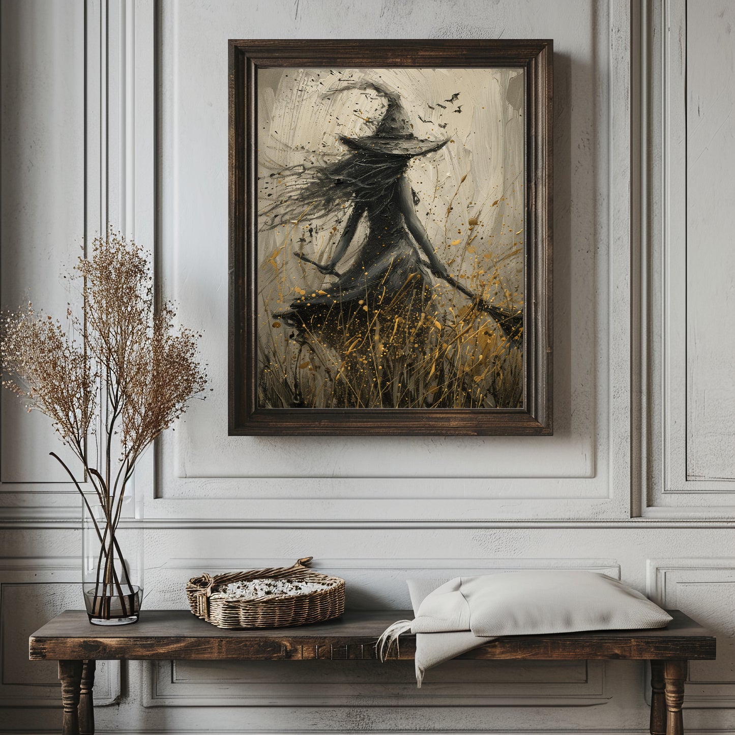 Halloween Witchy Wall Art, Vintage Witch Poster