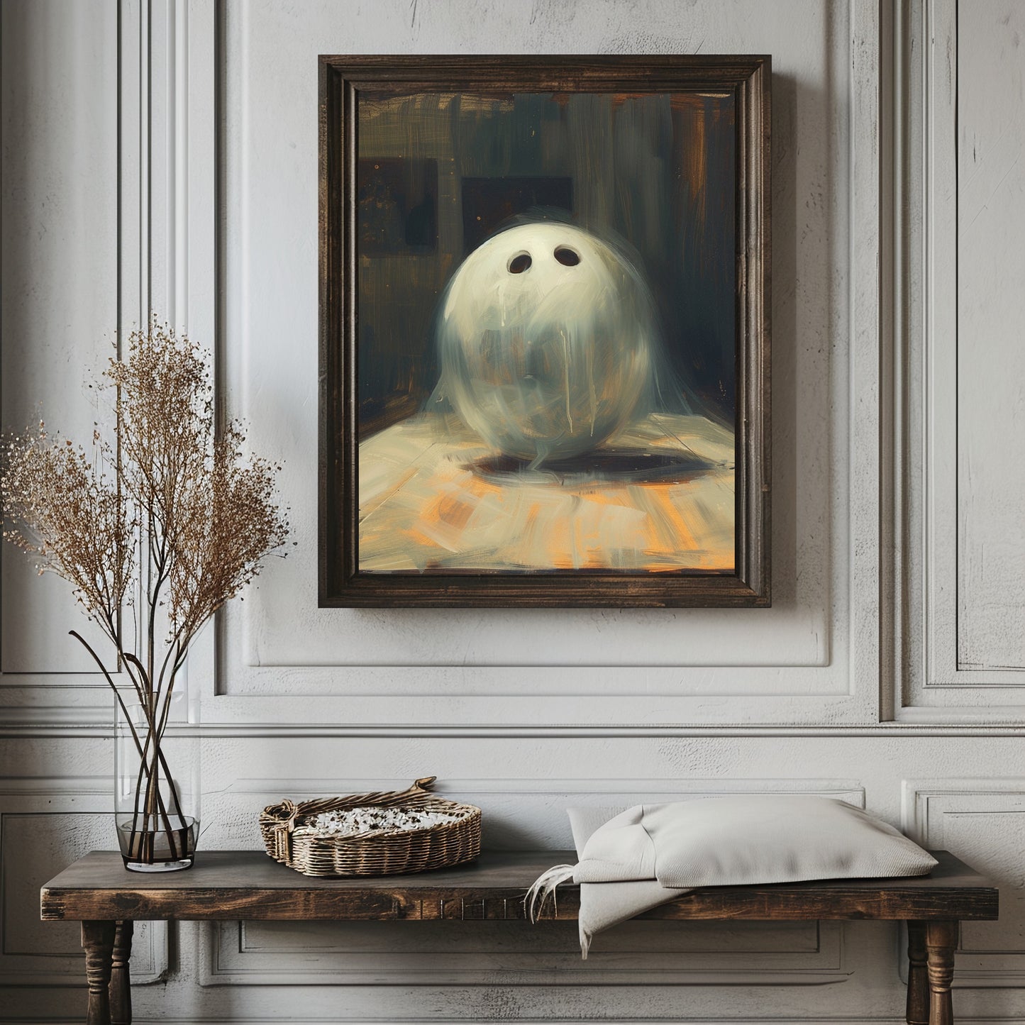 Ghost Bowling Ball Halloween Poster Print