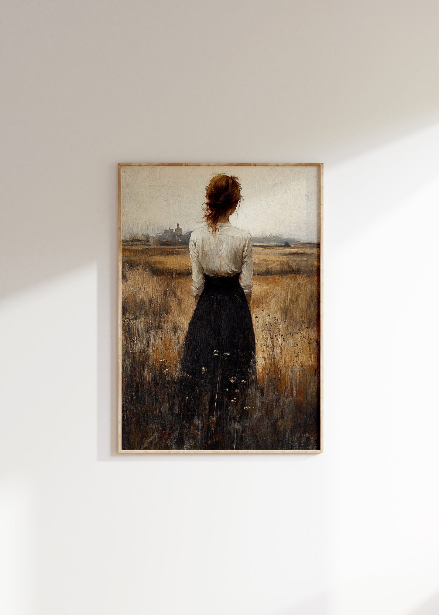 Vintage Woman in The Field Print