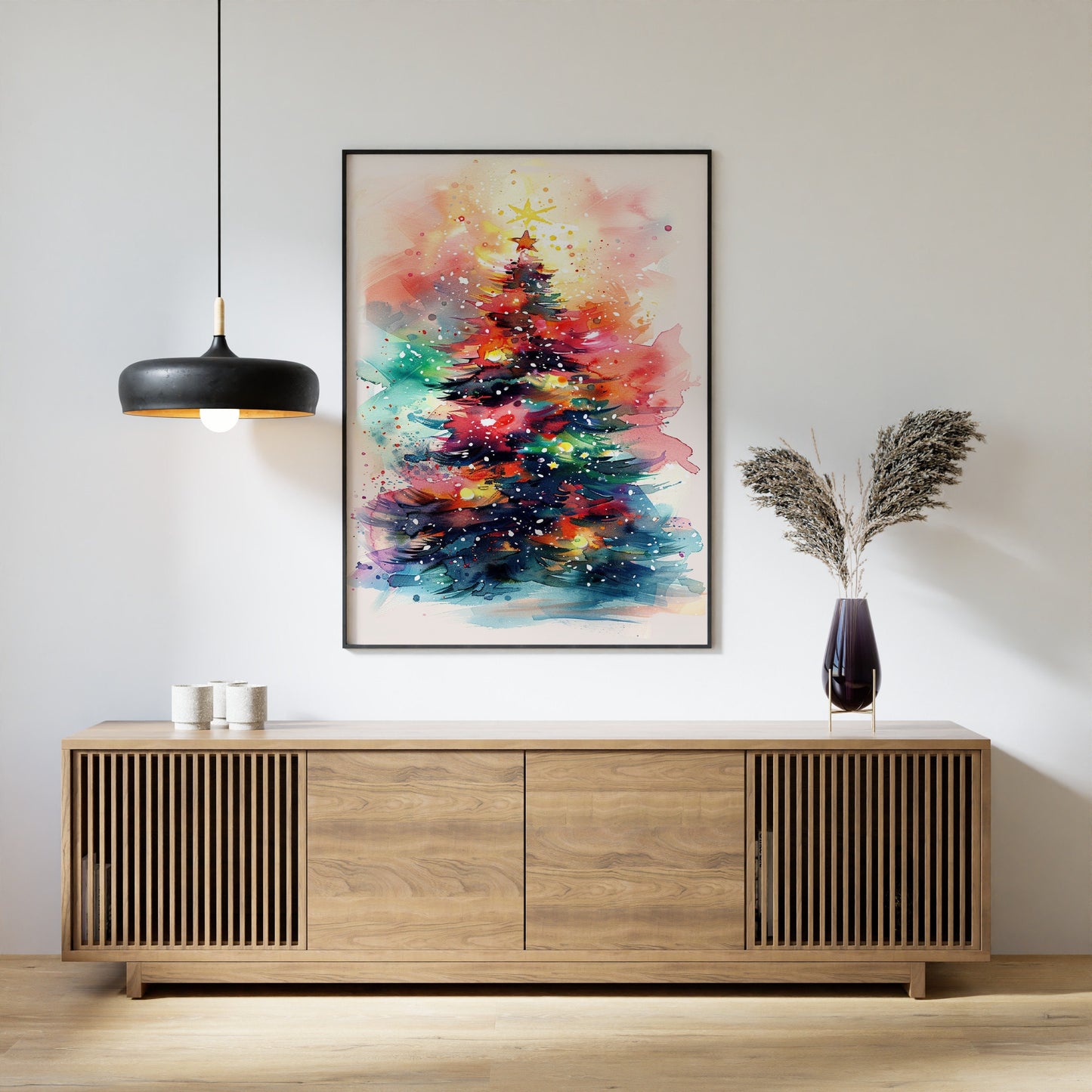 Watercolour Christmas Tree Poster