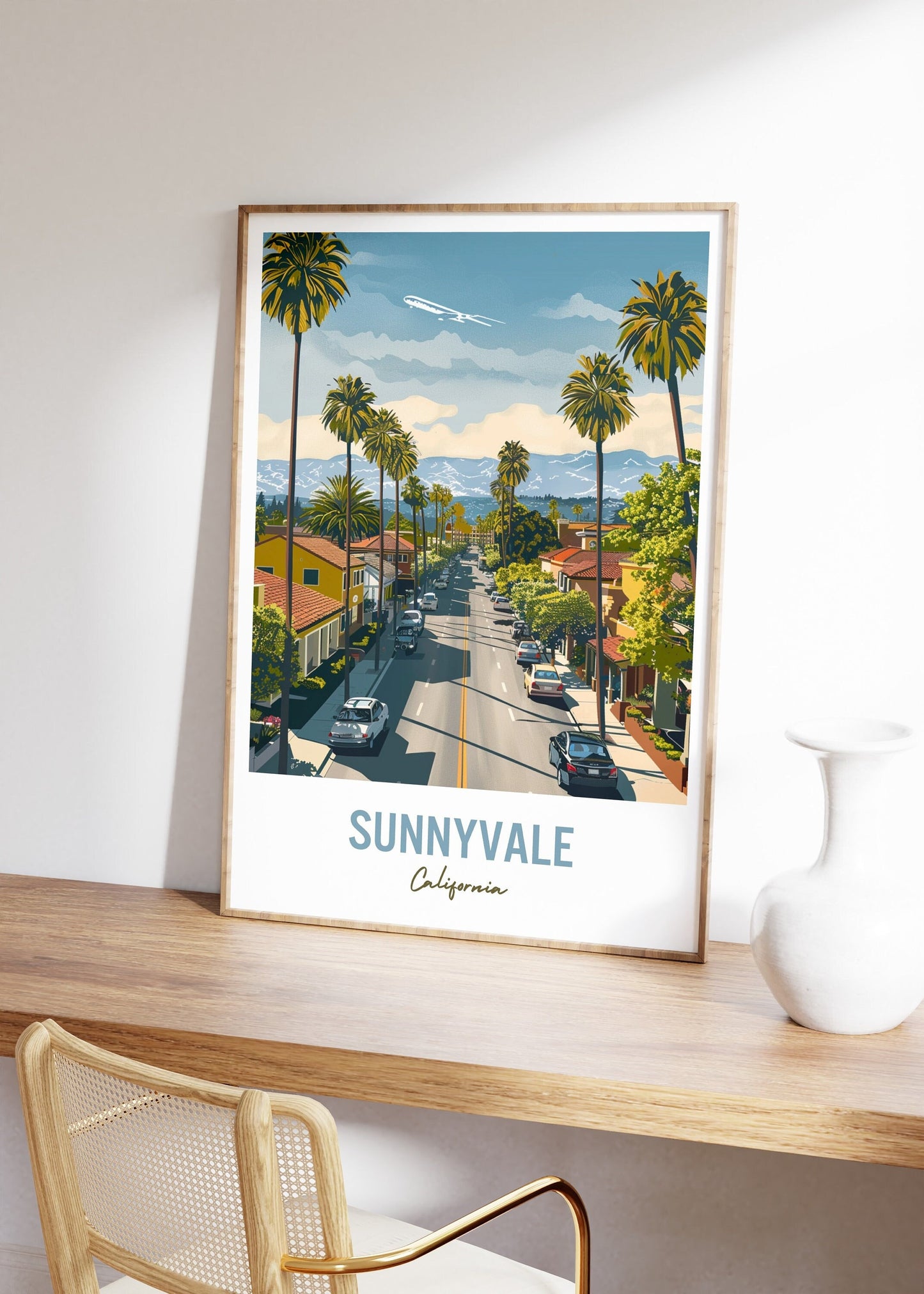 Sunnyvale California Travel Poster, Sunnyvale Wall Art