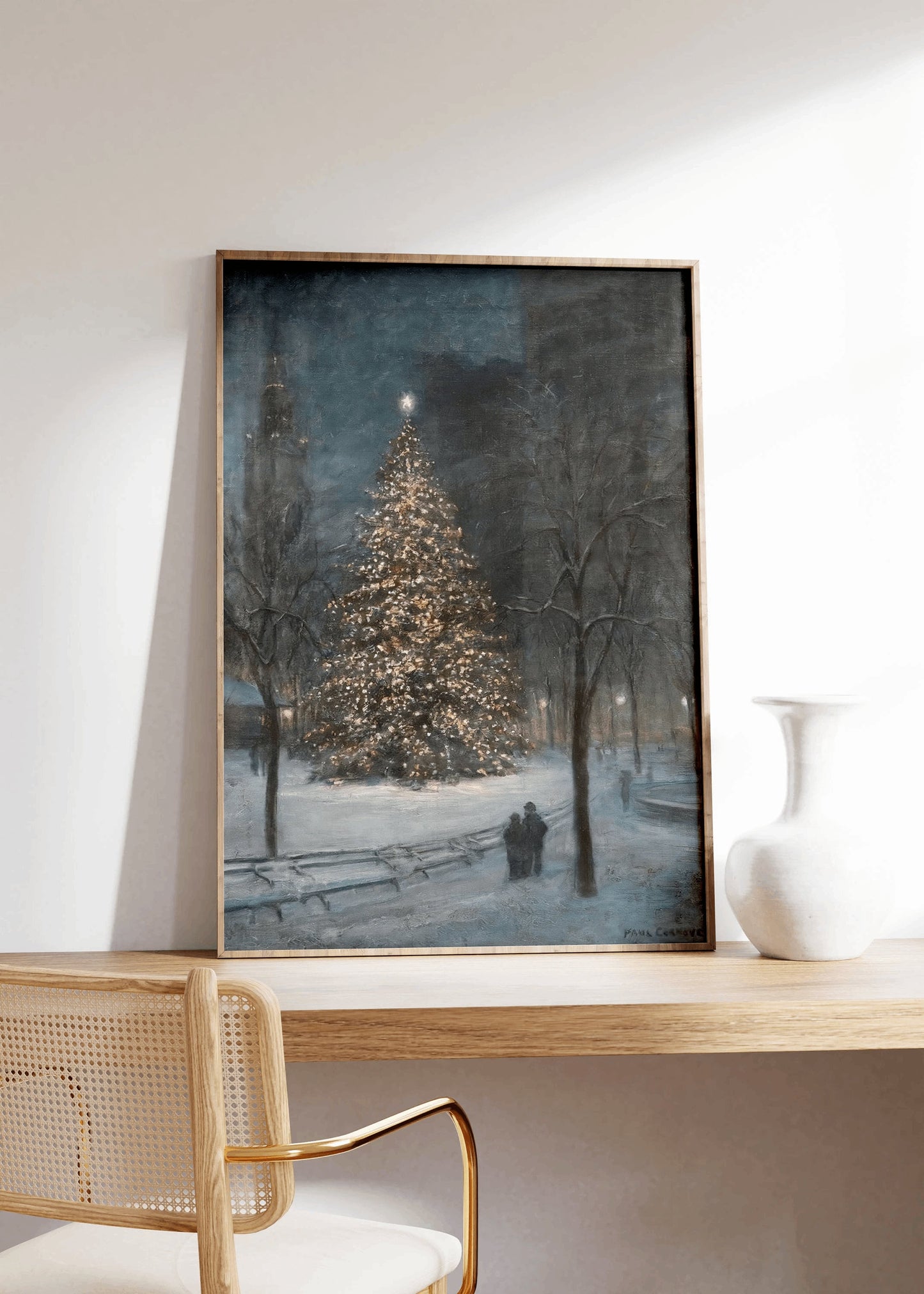 Vintage New York Christmas Tree Poster