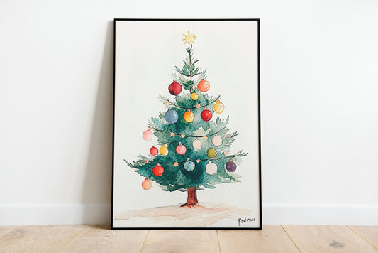 Vintage Christmas Tree Poster