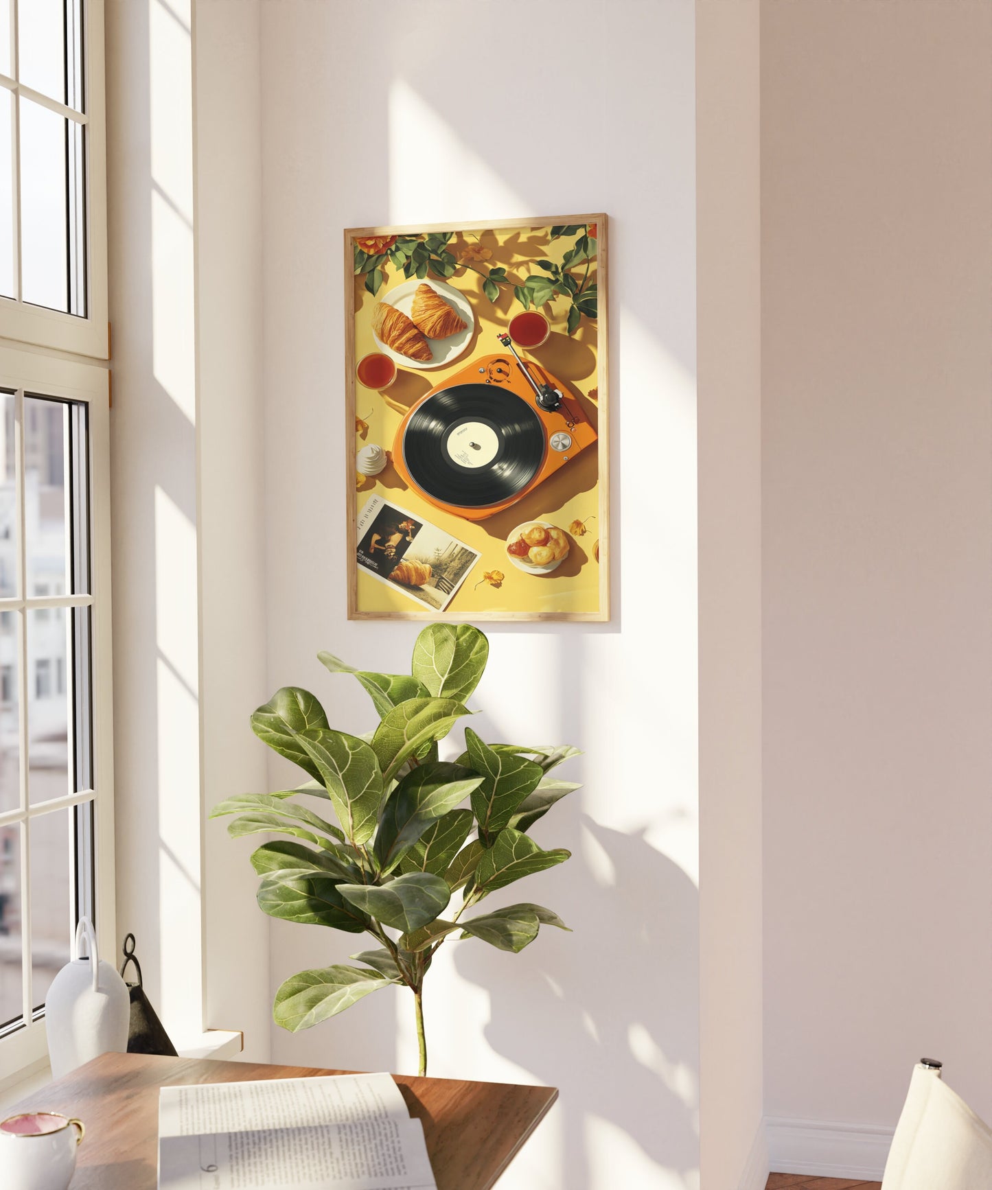 Retro Record Label Poster, Croissant Print