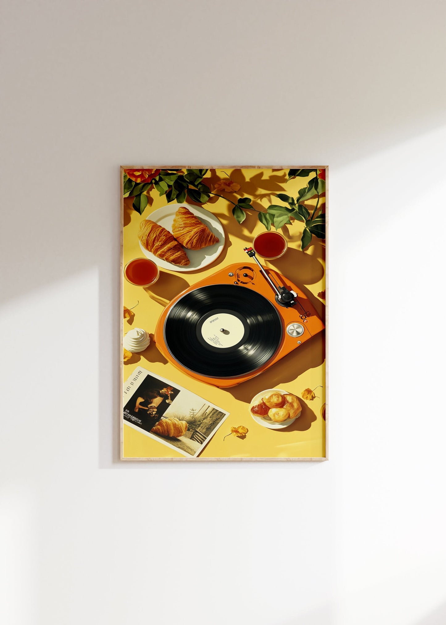 Retro Record Label Poster, Croissant Print