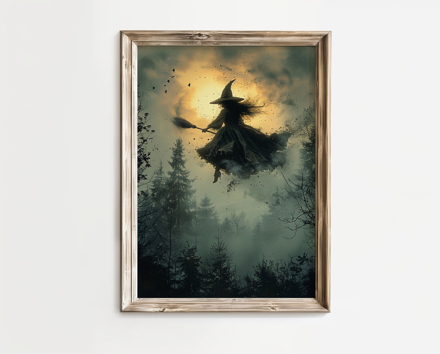 Halloween Witchy Wall Art, Vintage Witch Poster