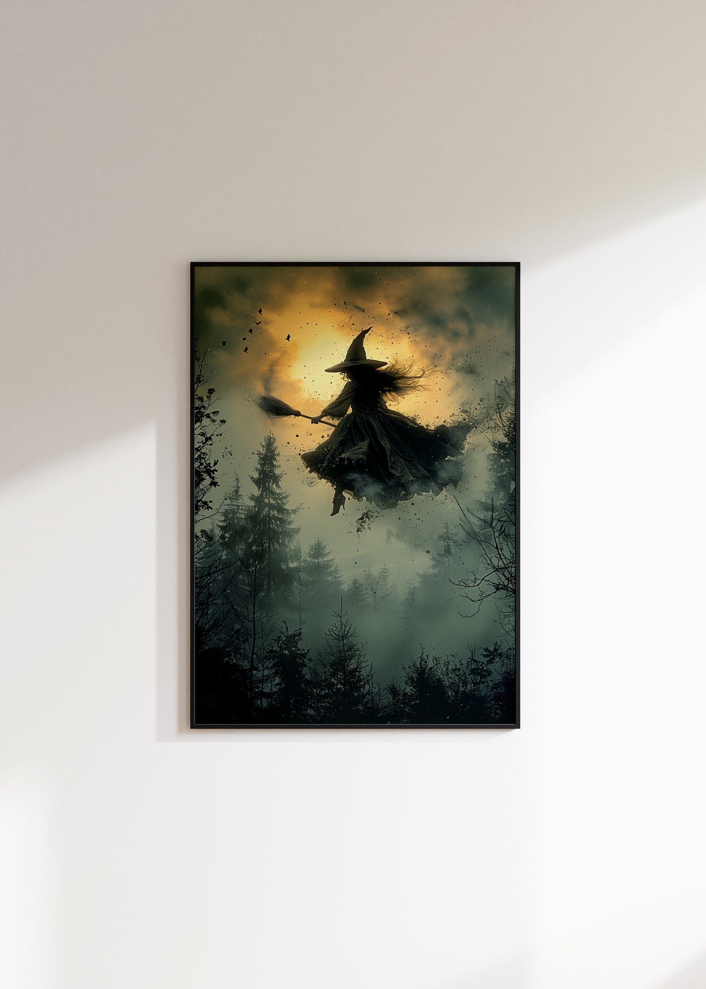 Halloween Witchy Wall Art, Vintage Witch Poster