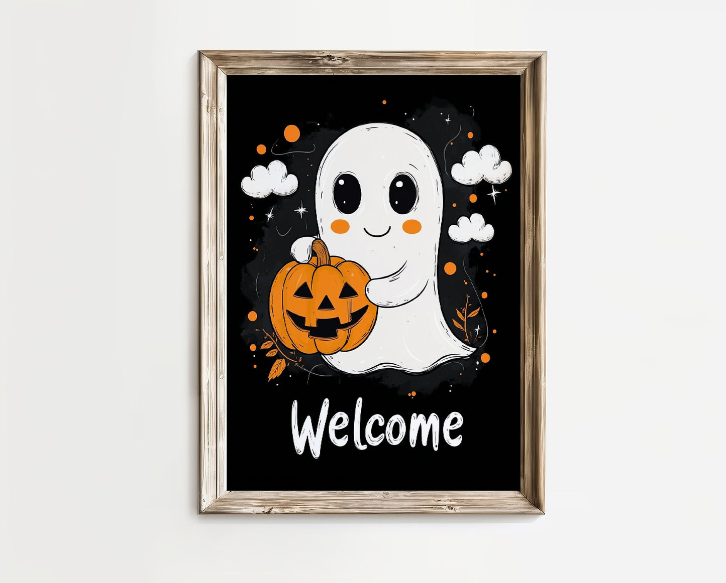 Cute Welcome Ghost Wall Art