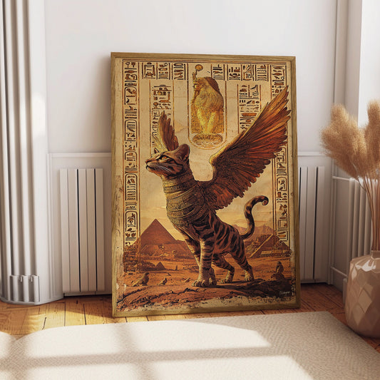 Egyptian Ornament Print, Egypt Cat Poster