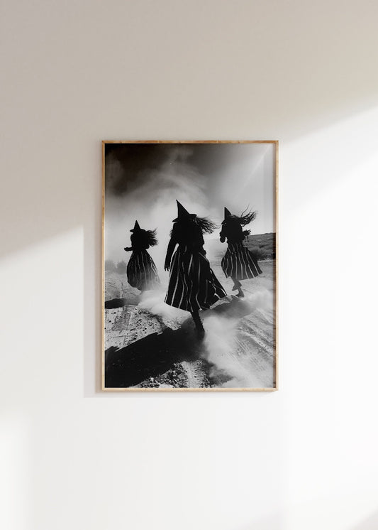 Three Witches Print, Halloween Witchy Wall Art