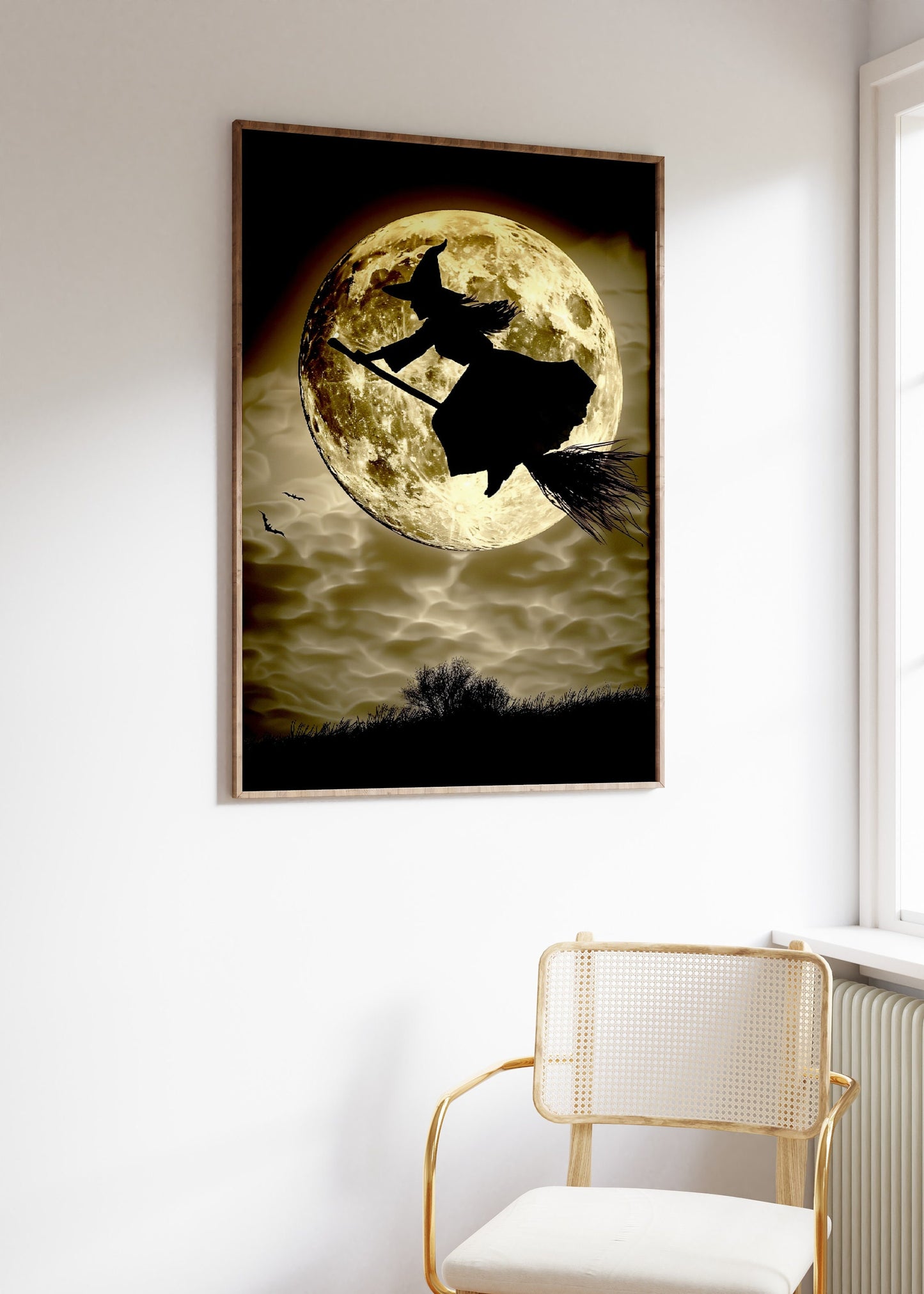 Halloween Witchy Wall Art, Vintage Witch Poster