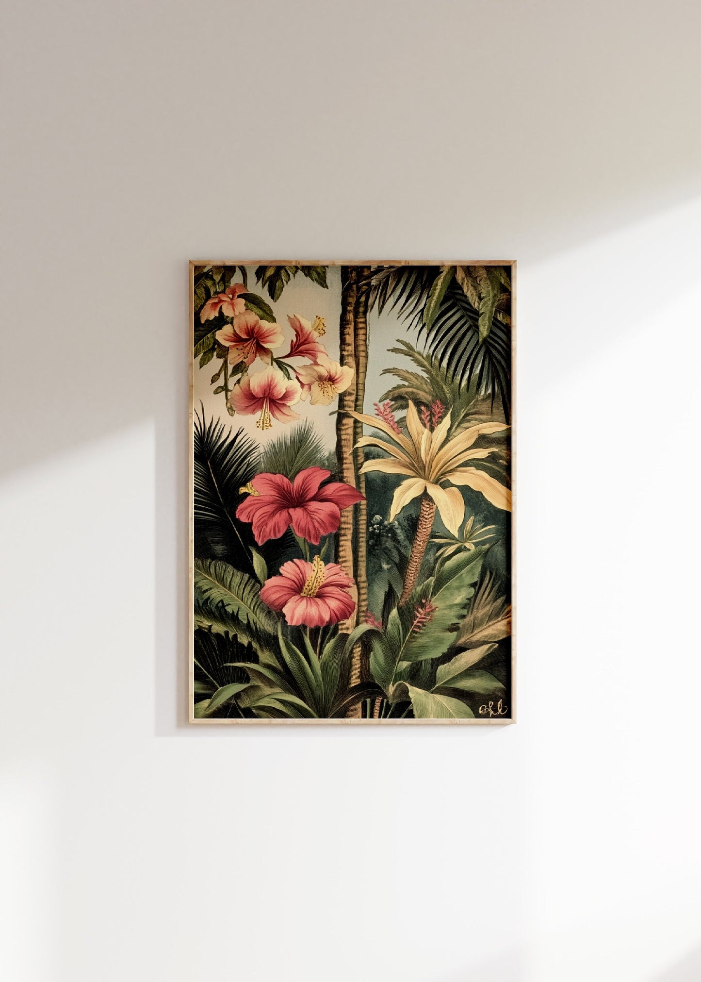 Set of 3 Vintage Botanical Posters, Floral Jungle Wall Print