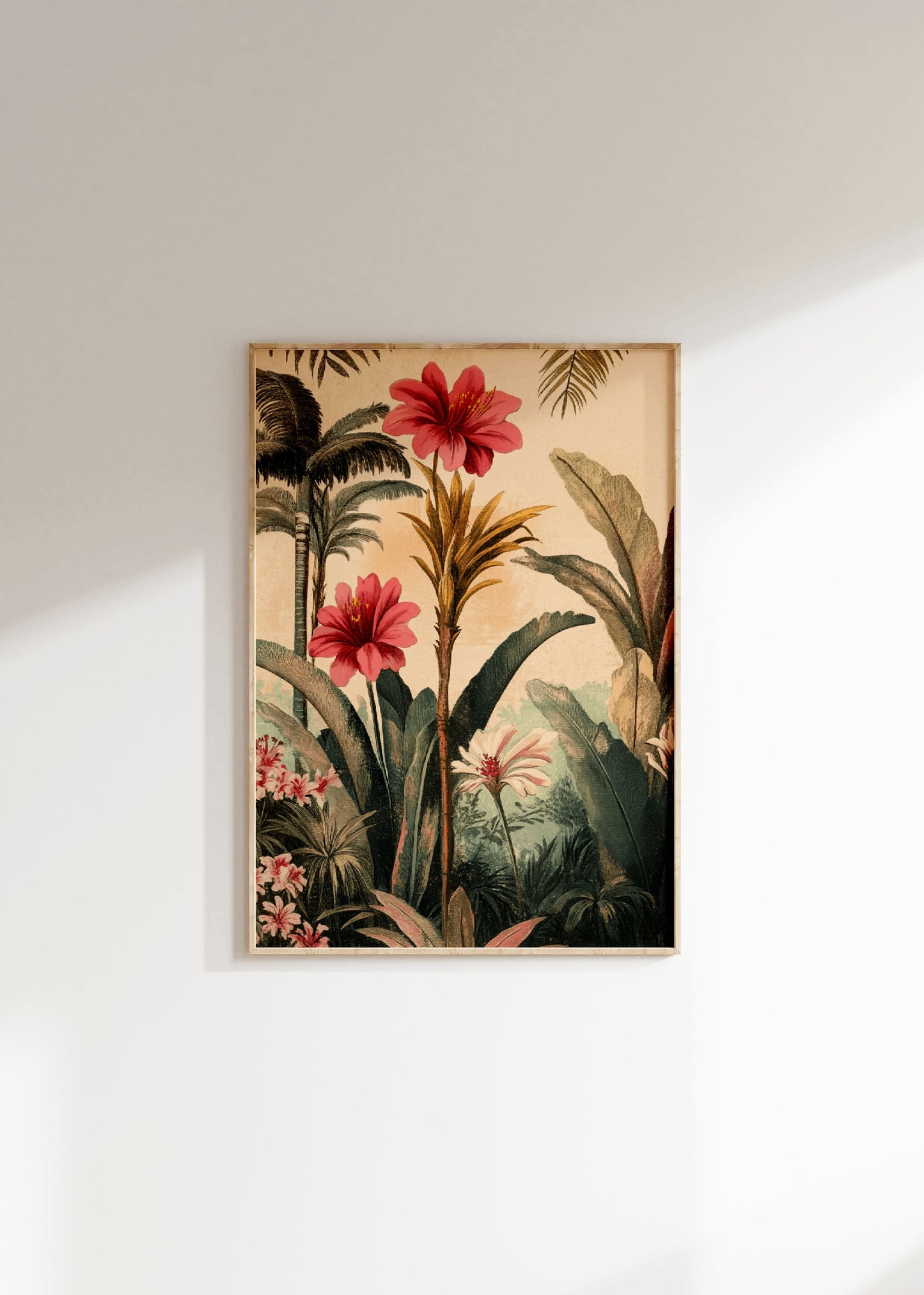 Set of 3 Vintage Botanical Posters, Floral Jungle Wall Print