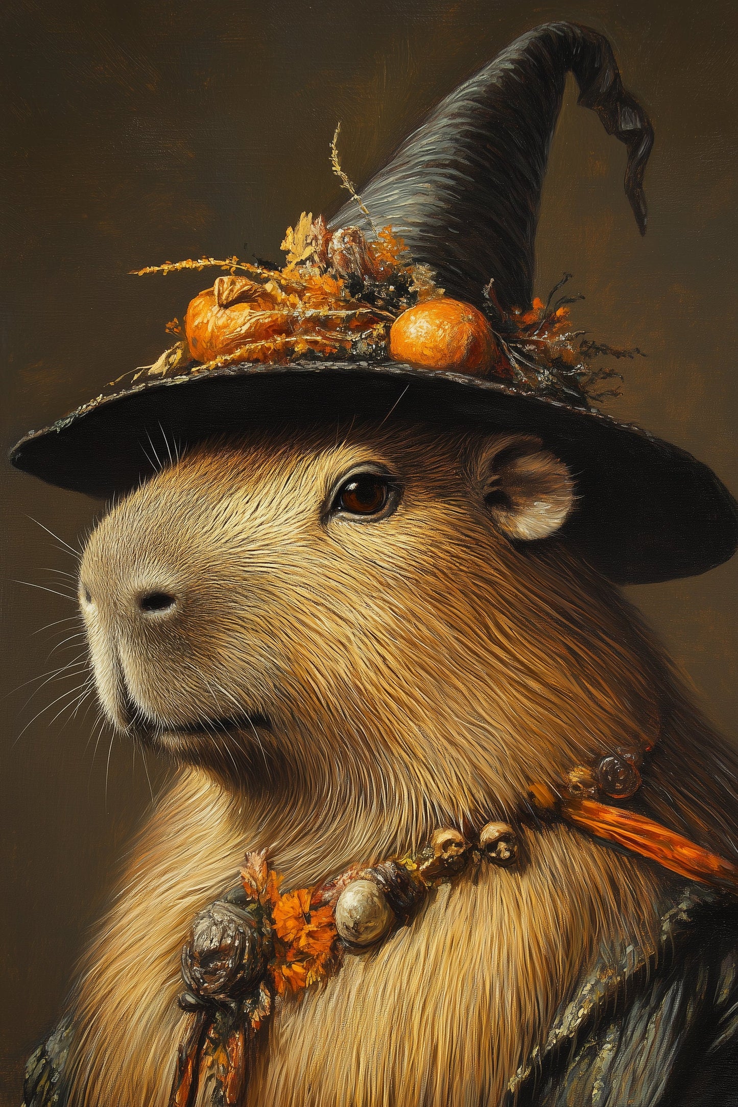 Capybara Wearing Witch Hat Print