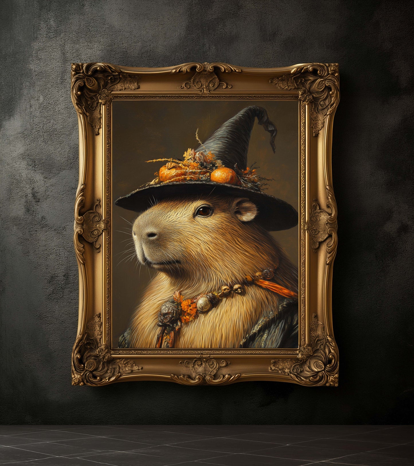 Capybara Wearing Witch Hat Print