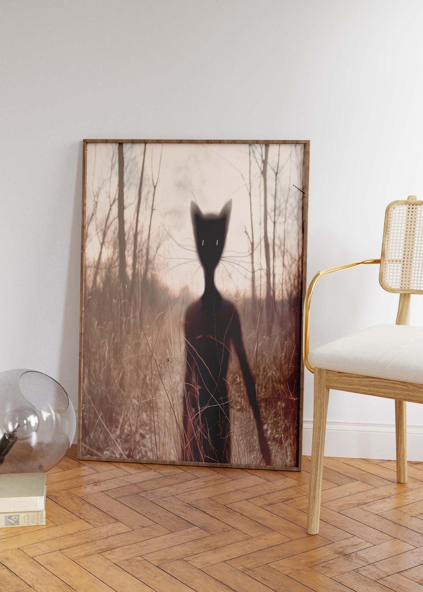 Slenderman Cat in The Forest Print