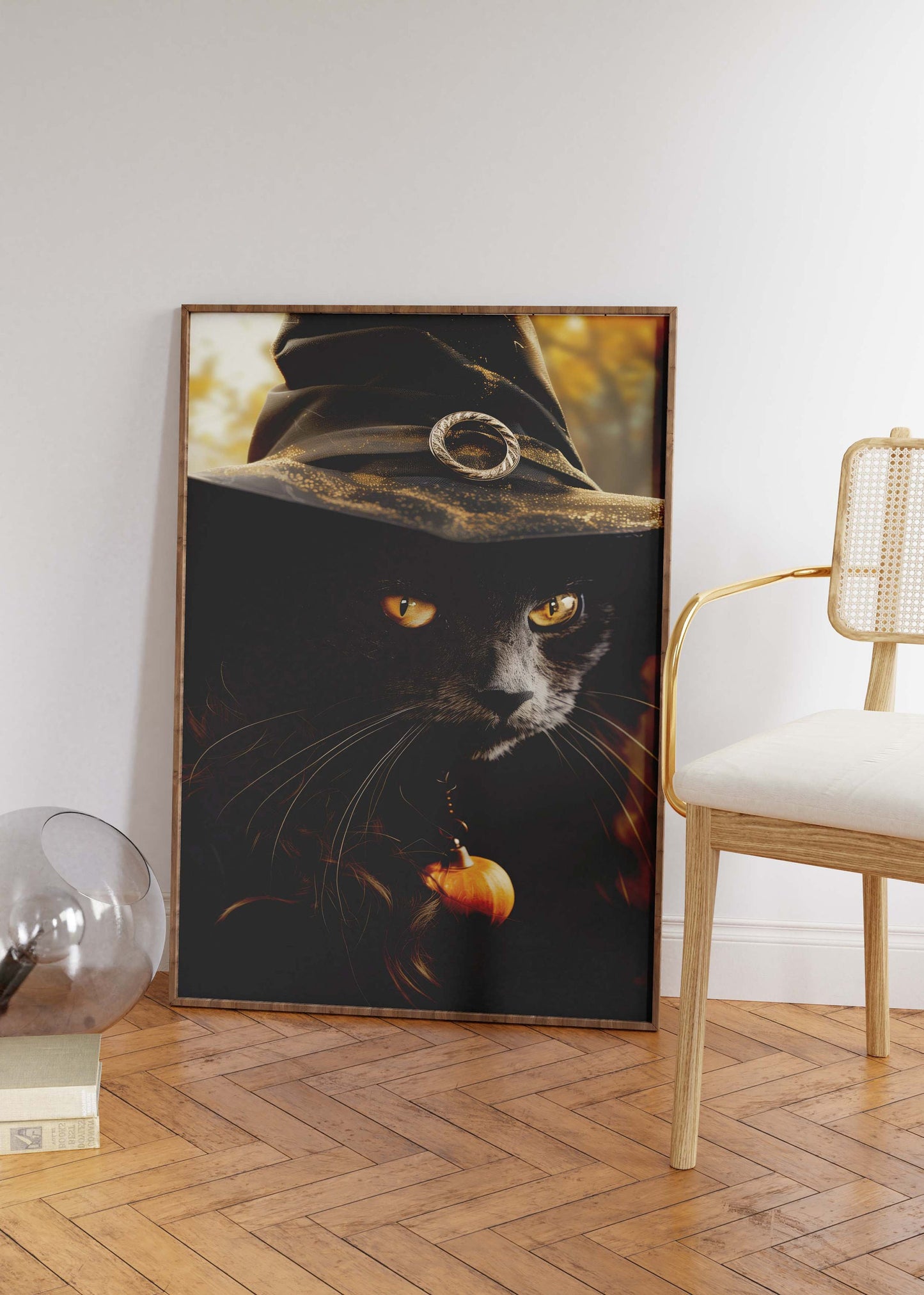 Halloween Black Cat Witch Poster