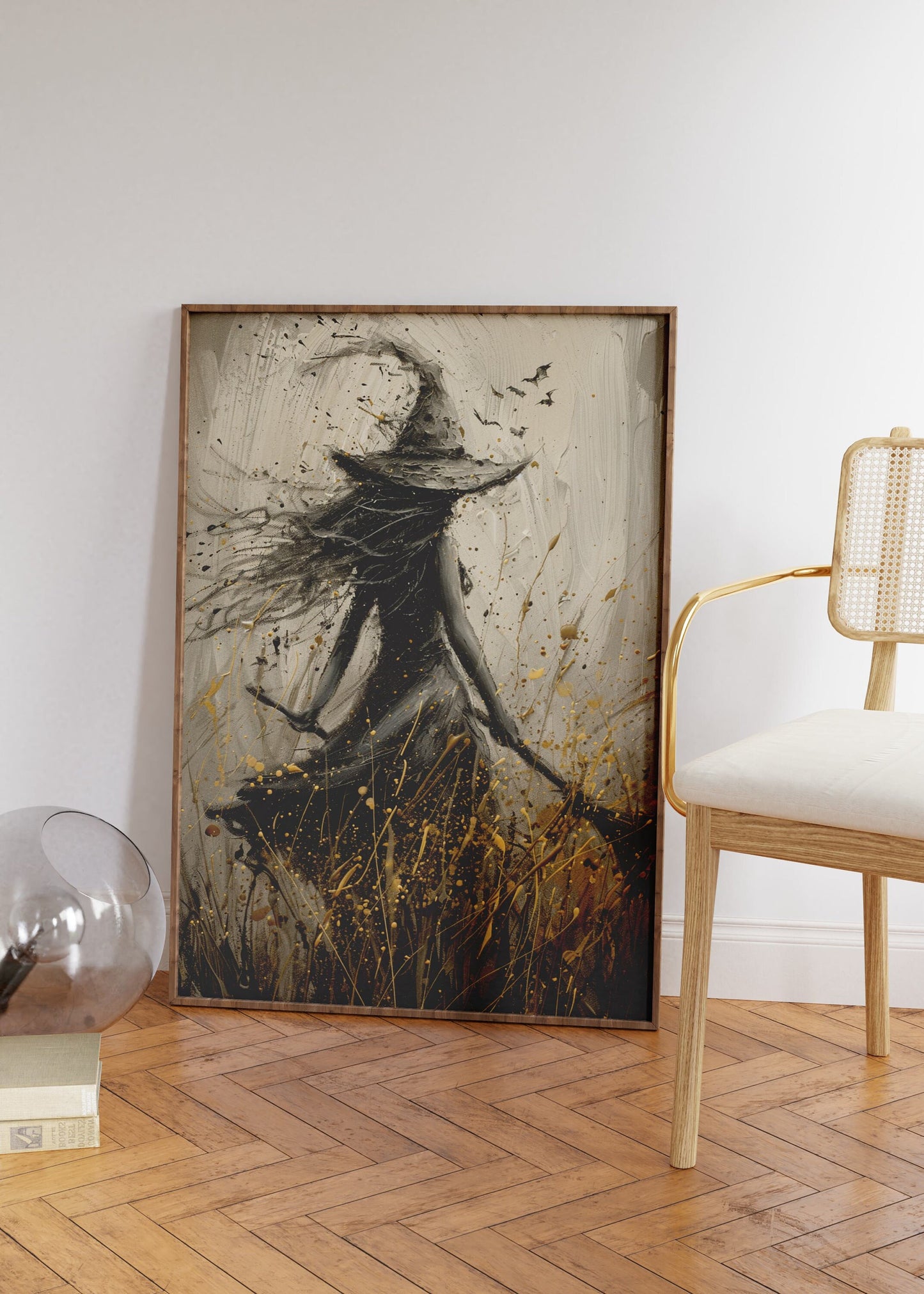 Halloween Witchy Wall Art, Vintage Witch Poster