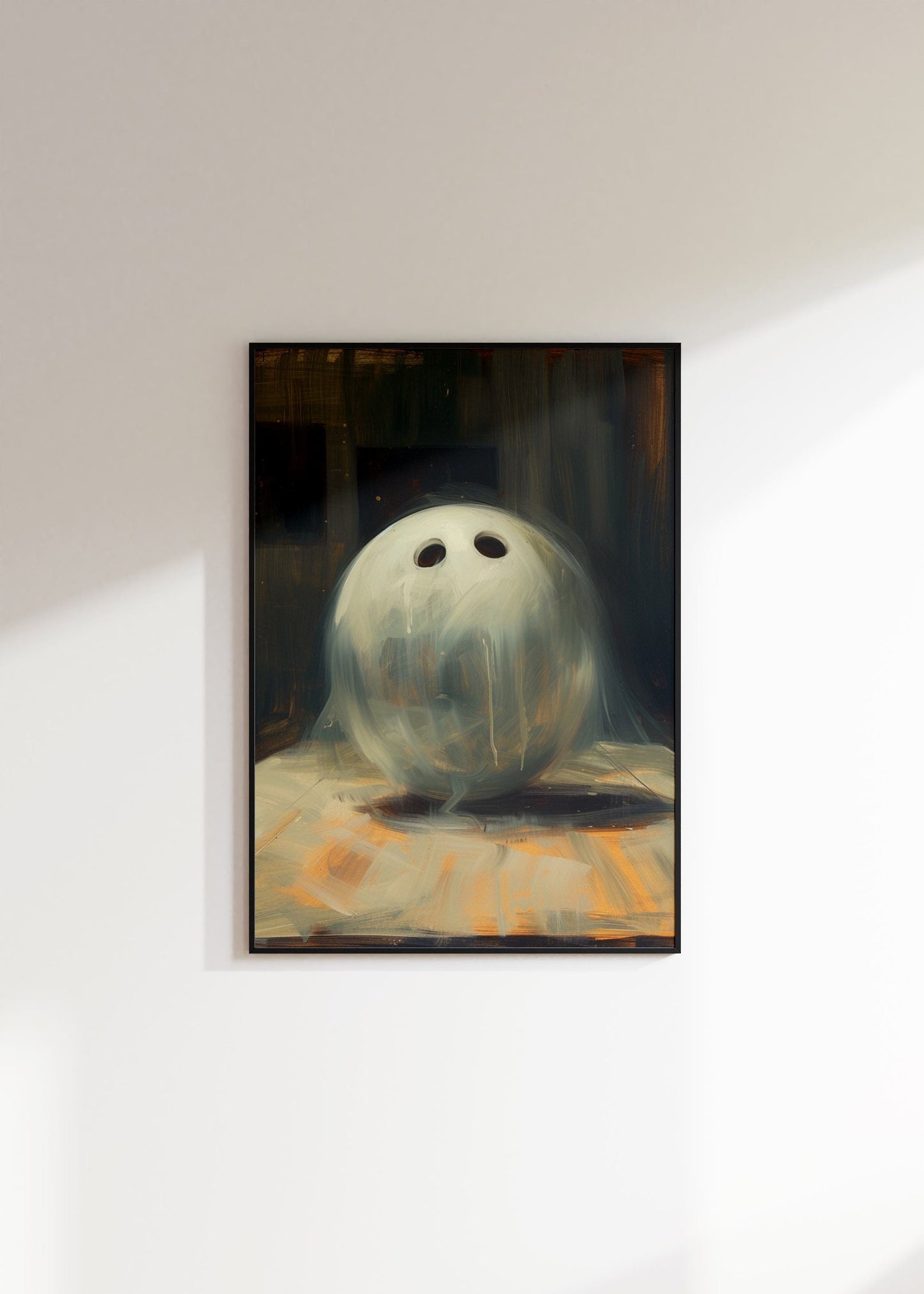 Ghost Bowling Ball Halloween Poster Print