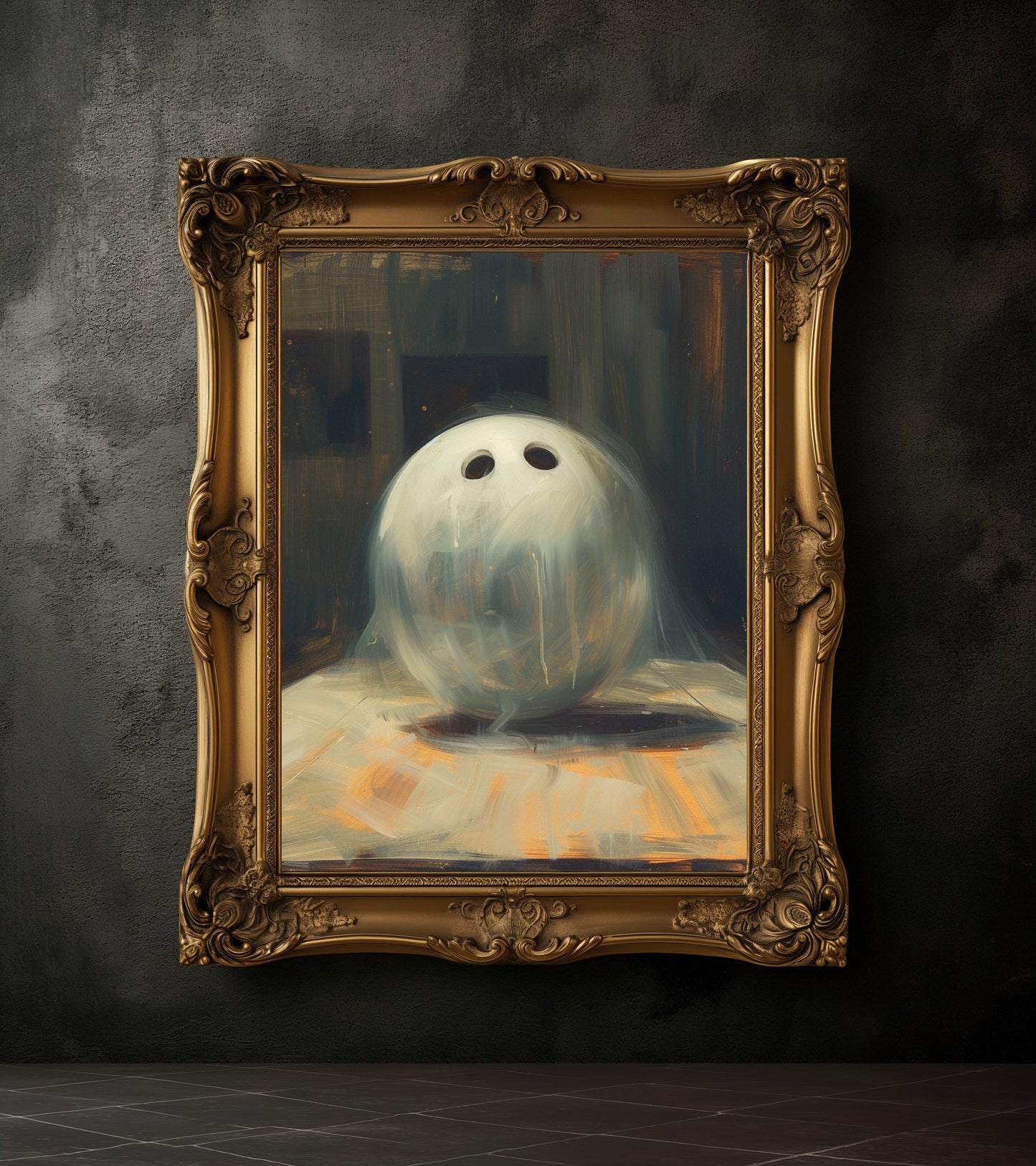 Ghost Bowling Ball Halloween Poster Print