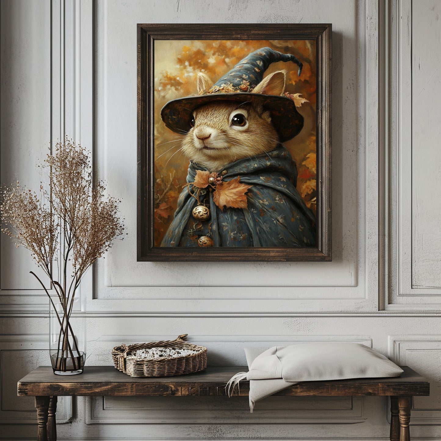 Squirrel Wearing Witch Hat Print