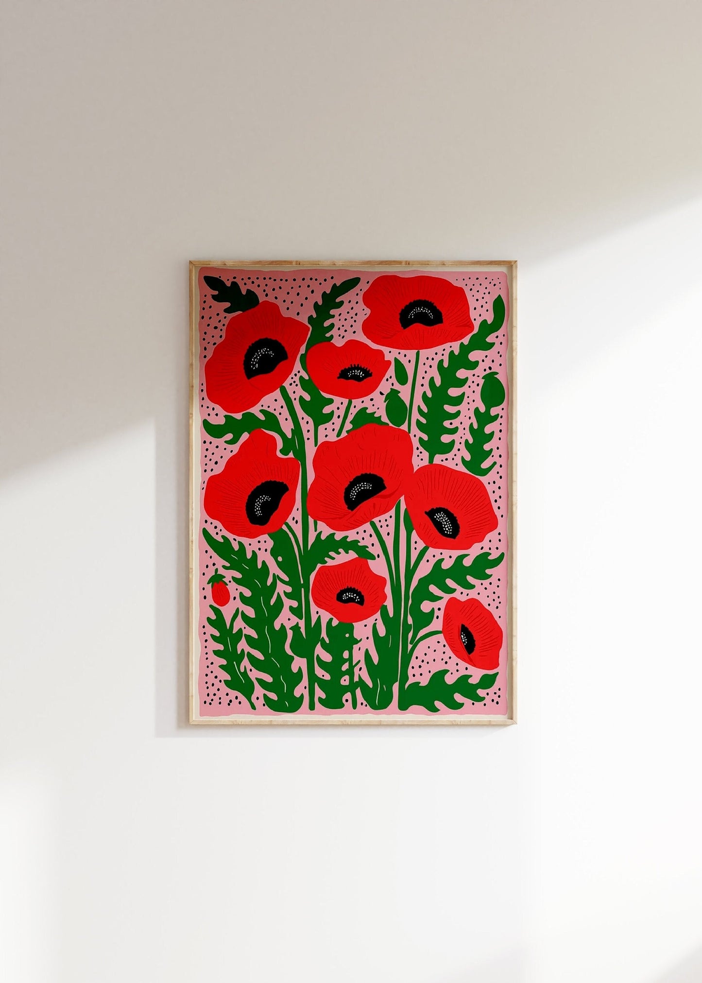 Vintage Red Poppies Print