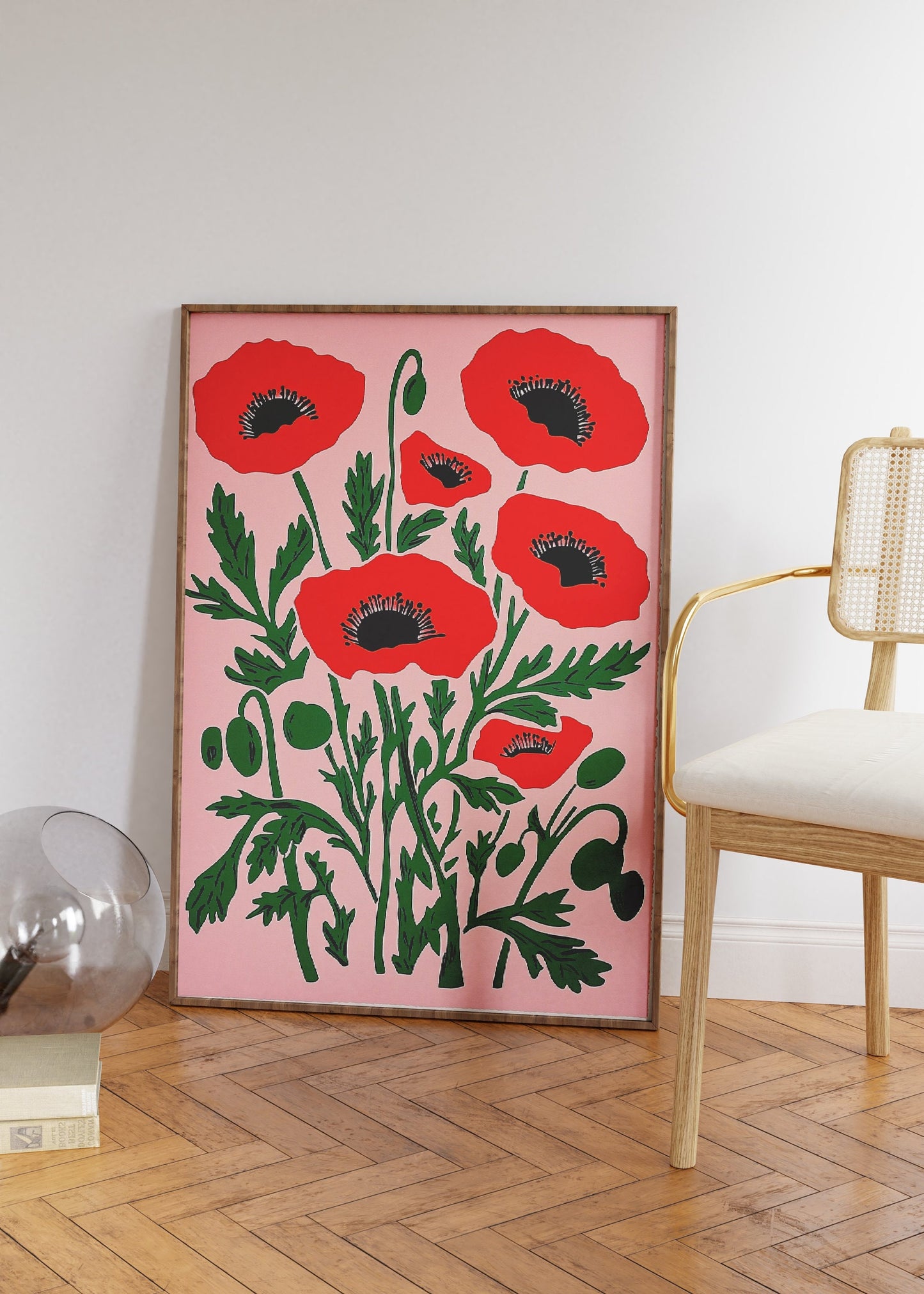 Vintage Red Poppies Print