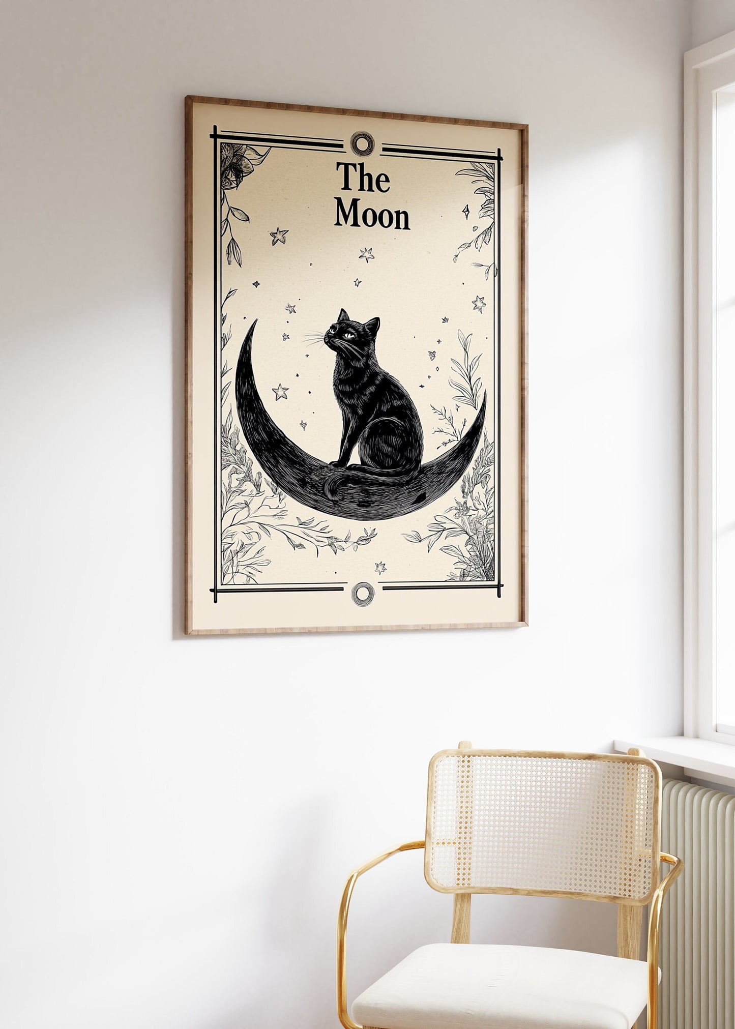 Vintage Funny Cat And Moon Vintage Poster