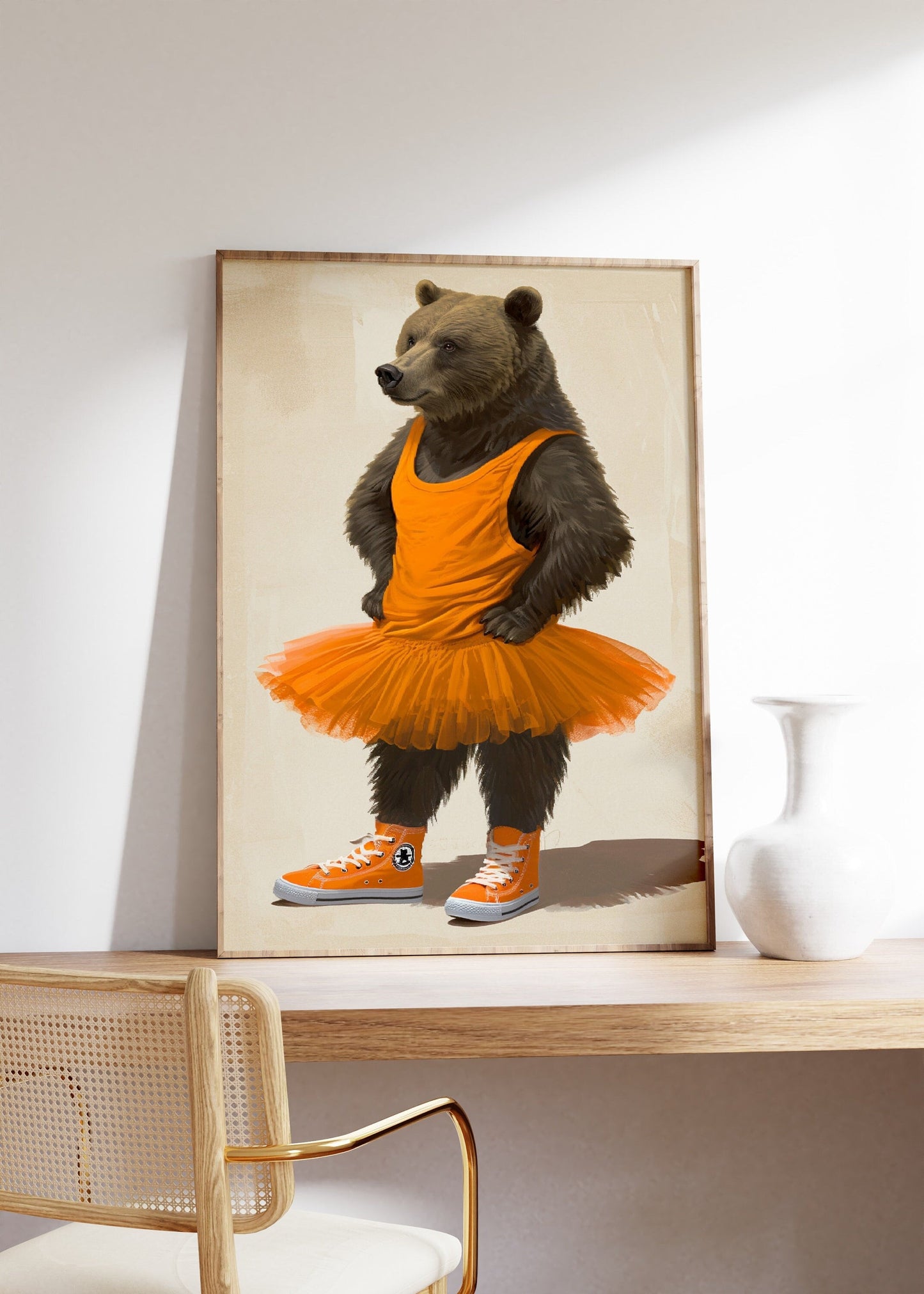 Funny Bear Ballerina Poster