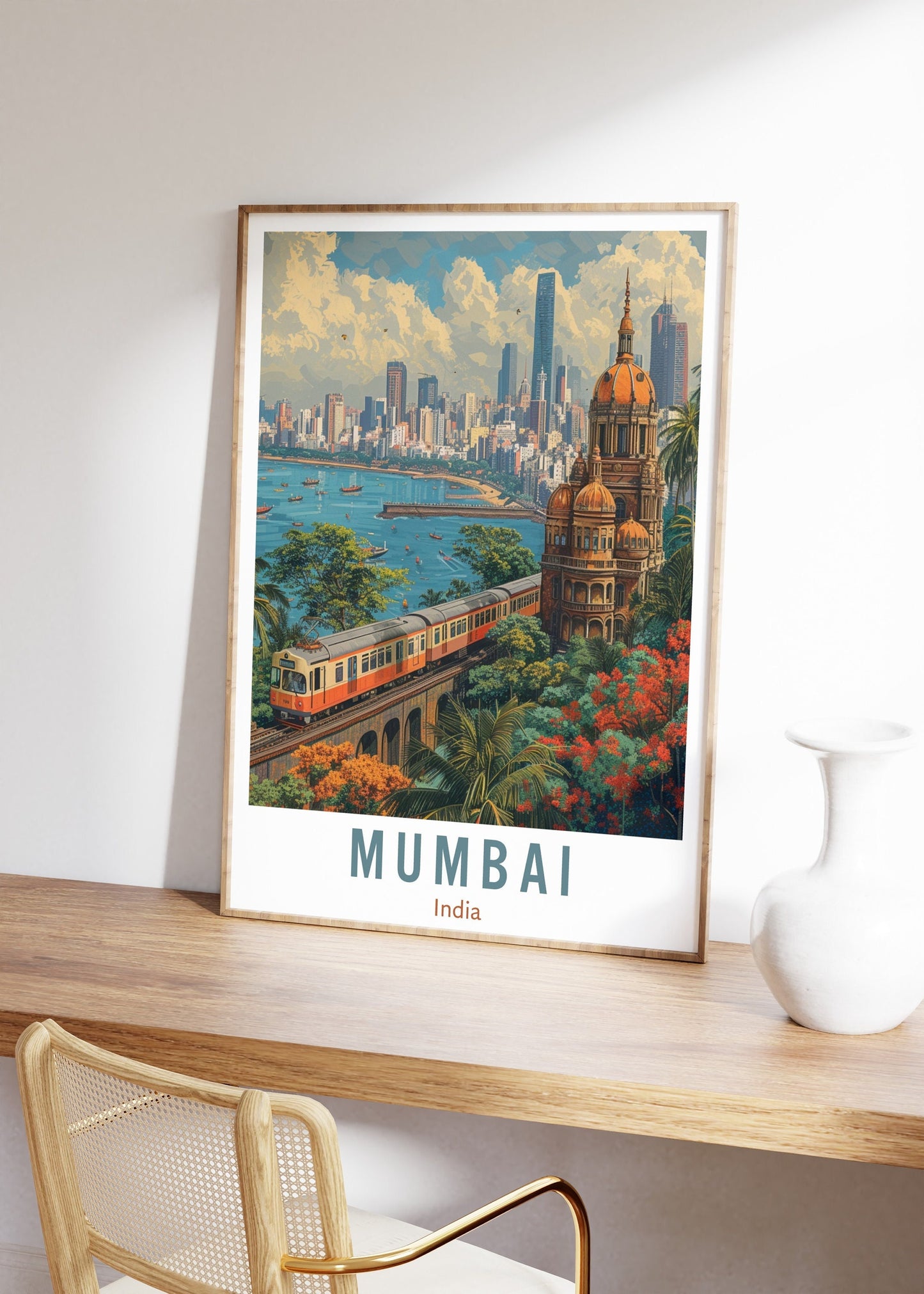 Mumbai Travel Poster, Mumbai Wall Art