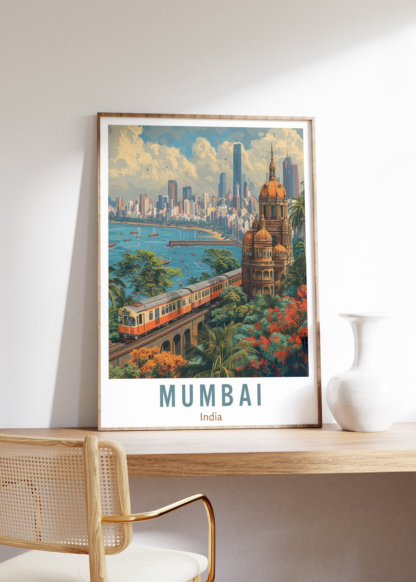 Mumbai Travel Poster, Mumbai Wall Art