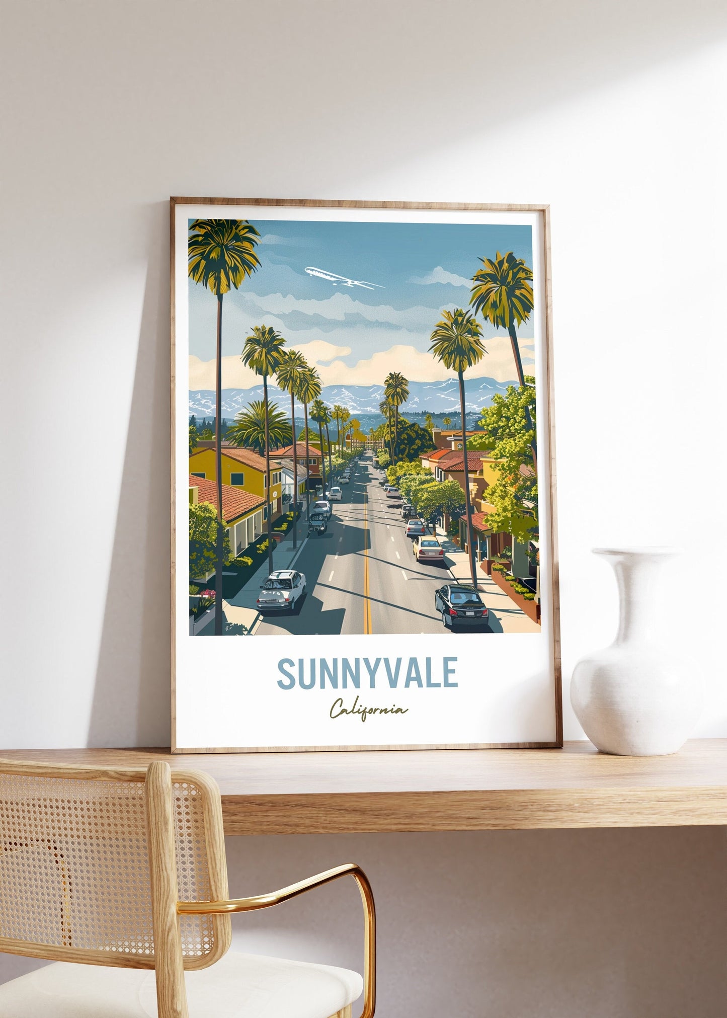 Sunnyvale California Travel Poster, Sunnyvale Wall Art