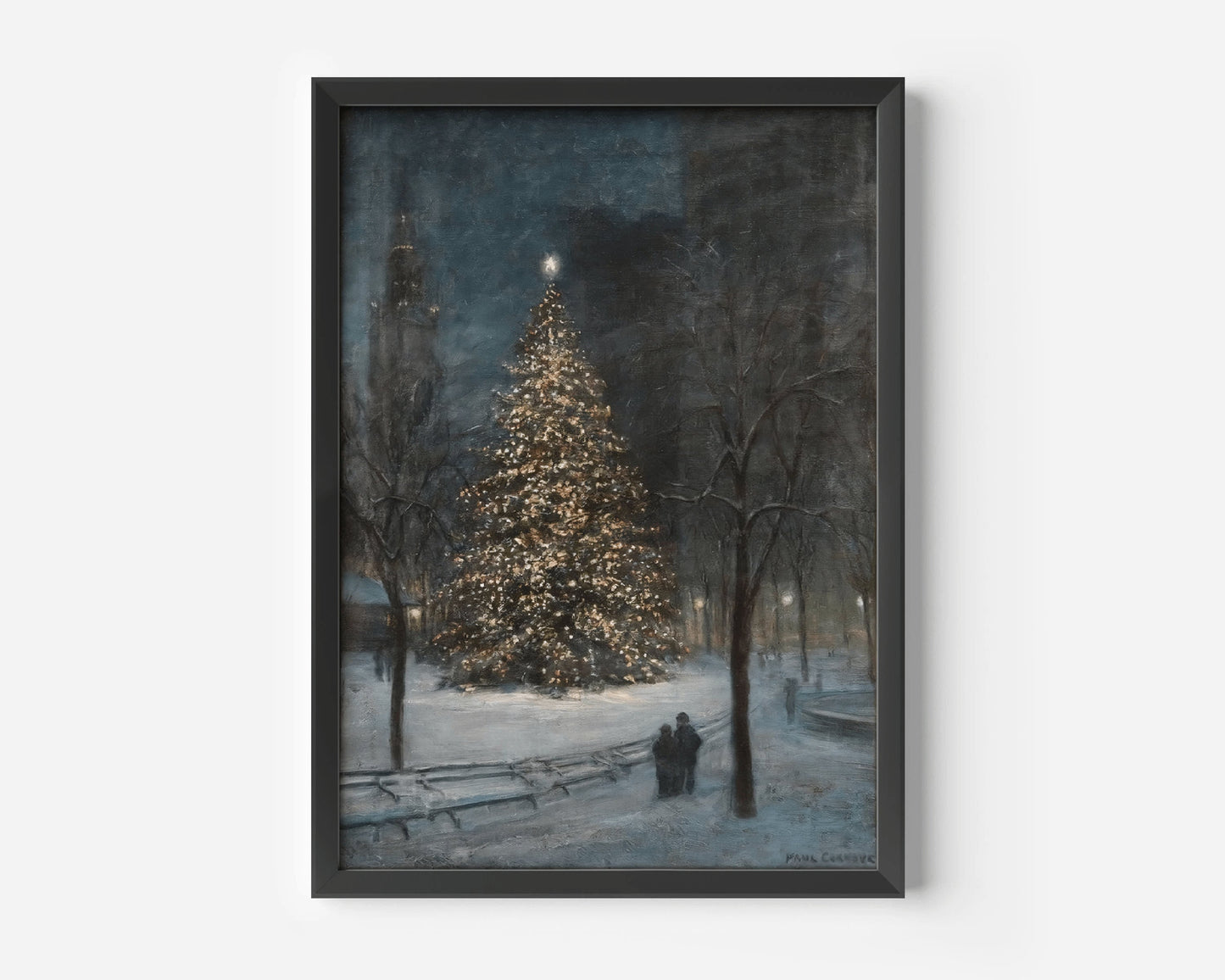 Vintage New York Christmas Tree Poster