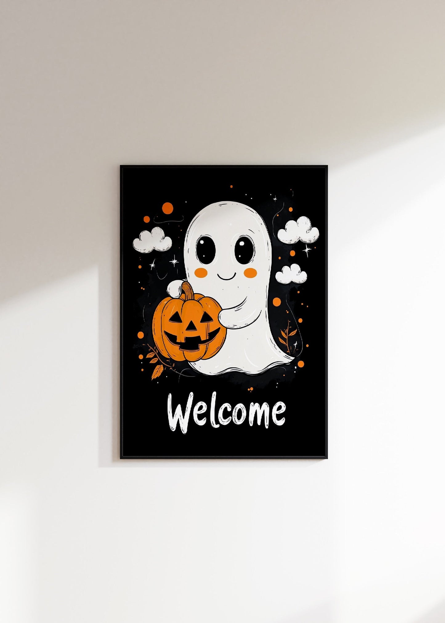 Cute Welcome Ghost Wall Art