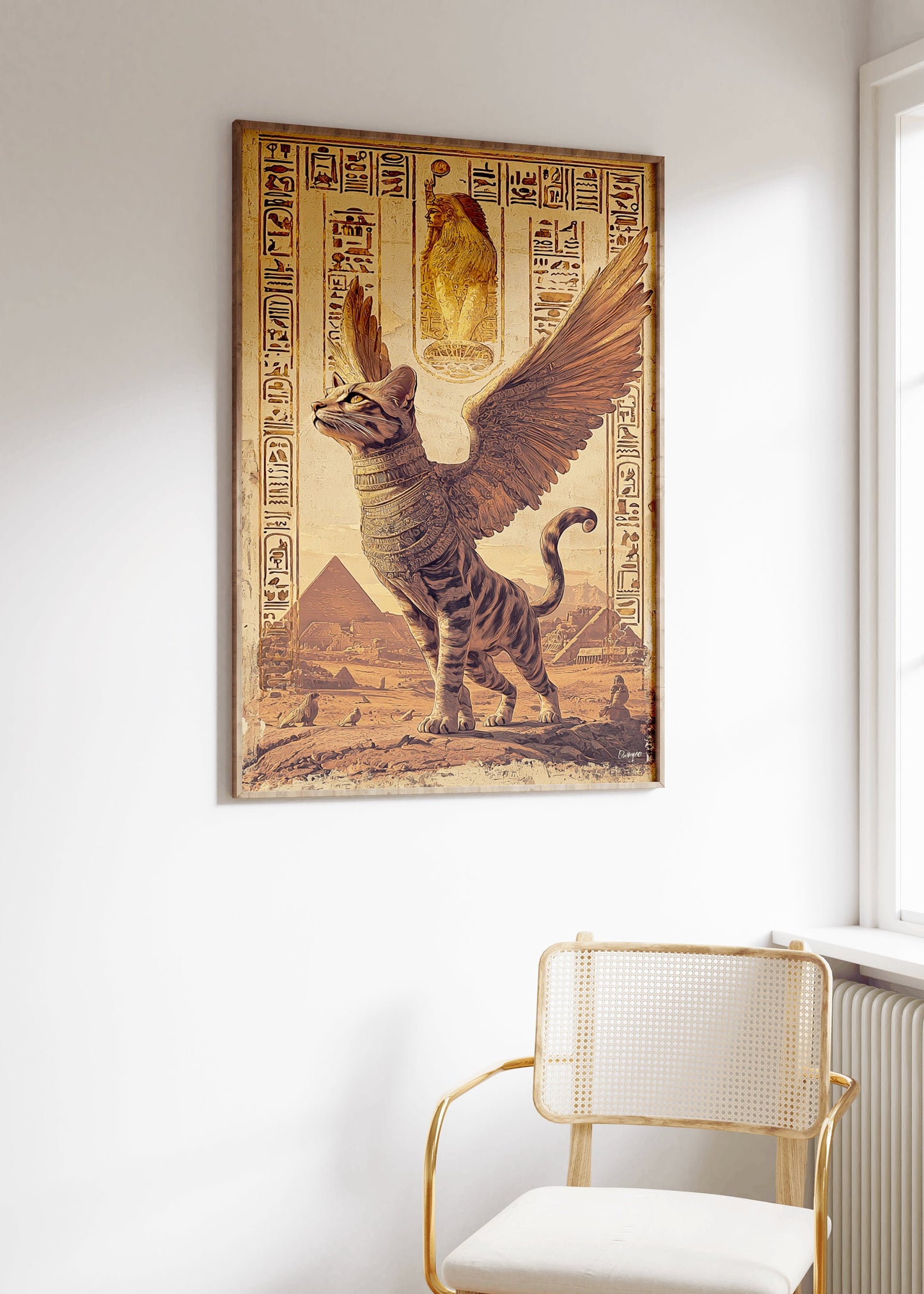 Egyptian Ornament Print, Egypt Cat Poster