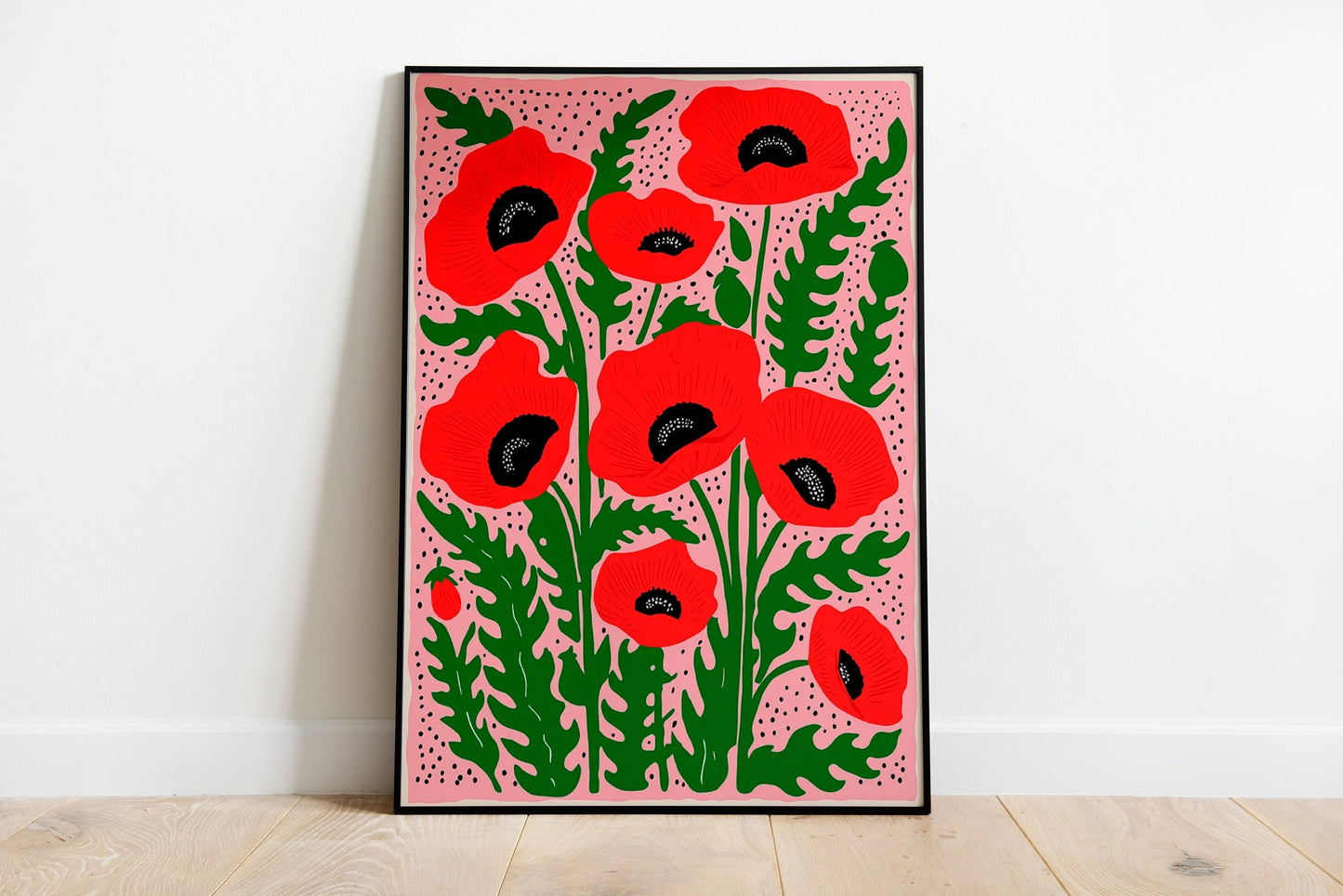 Vintage Red Poppies Print