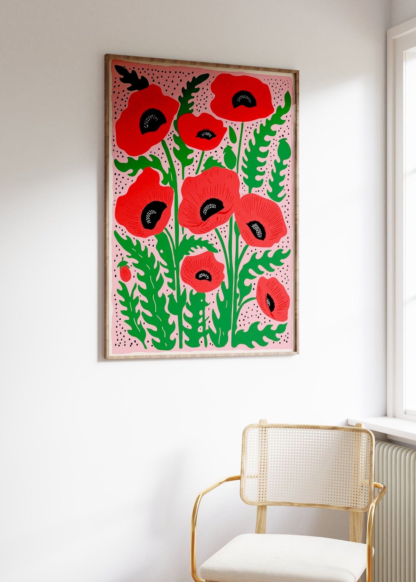 Vintage Red Poppies Print