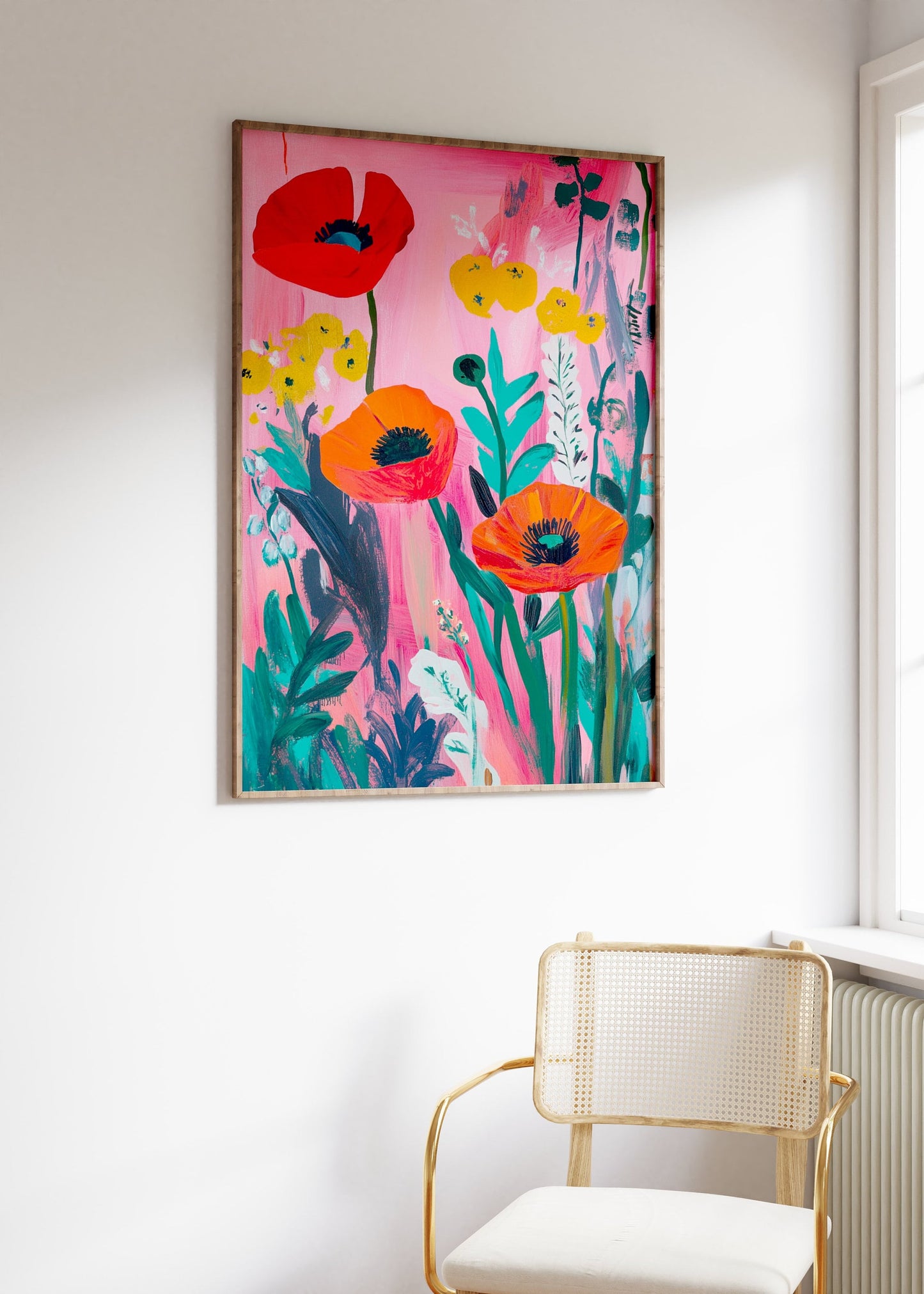 Vintage Red Poppies Print