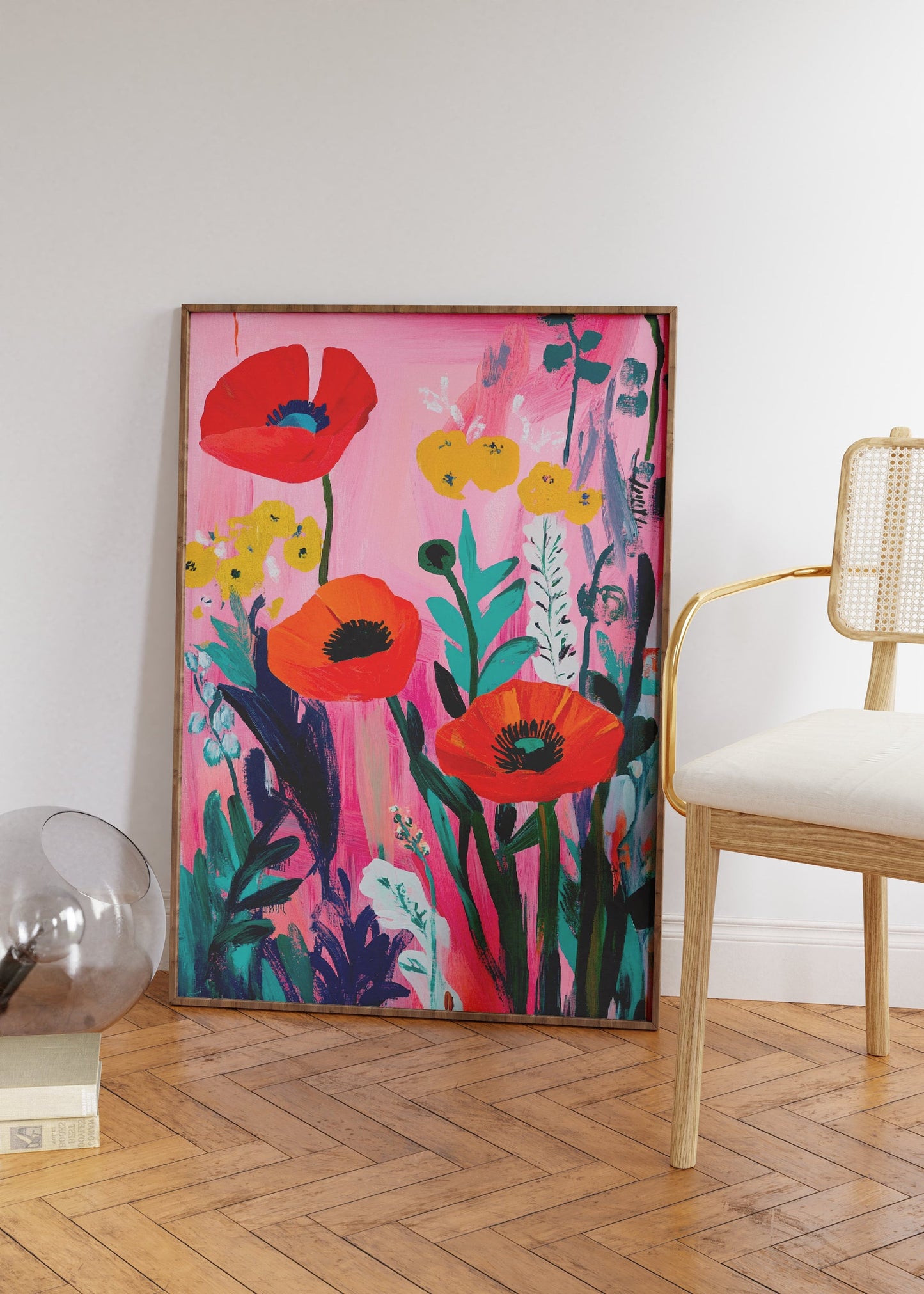 Vintage Red Poppies Print