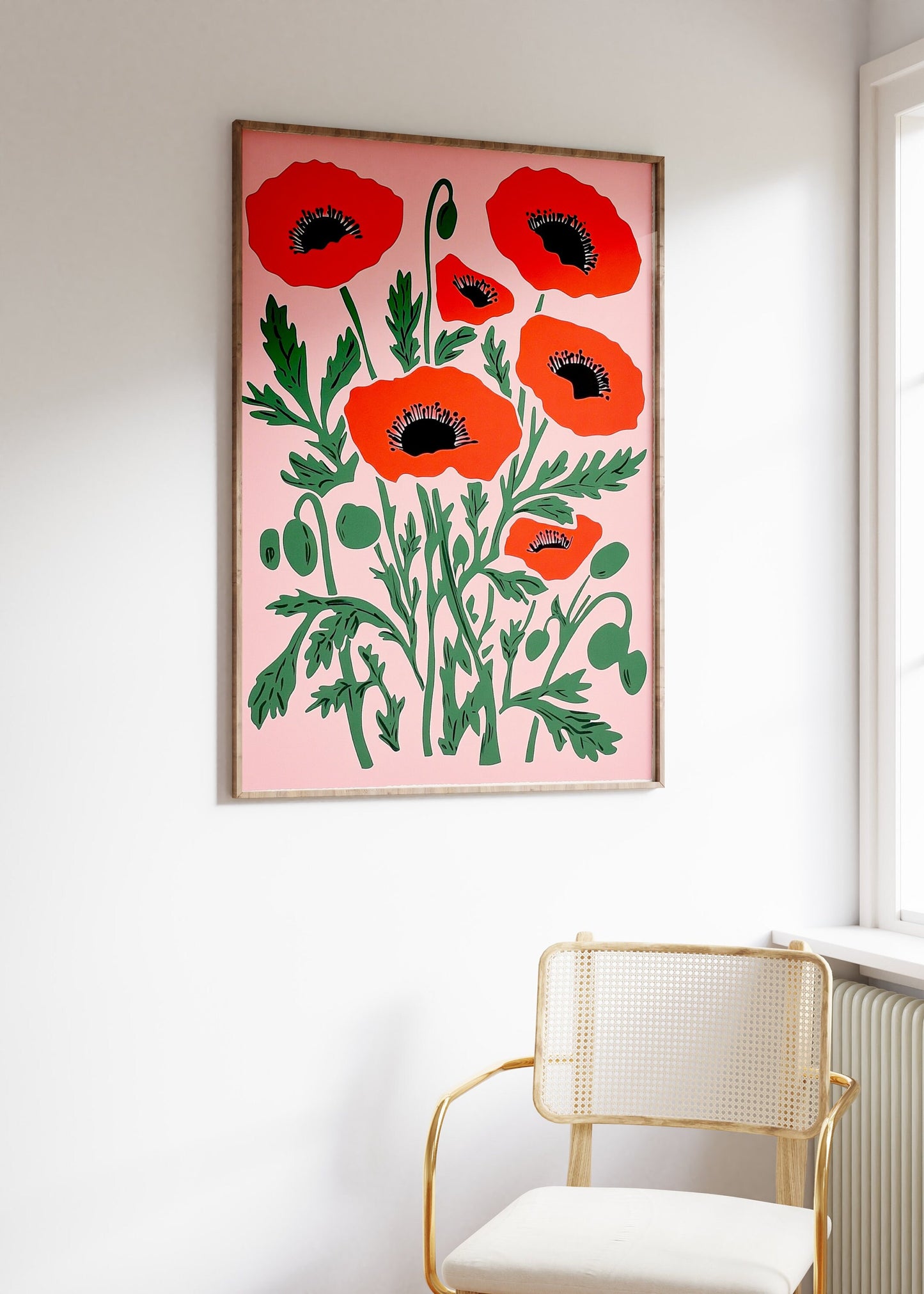 Vintage Red Poppies Print